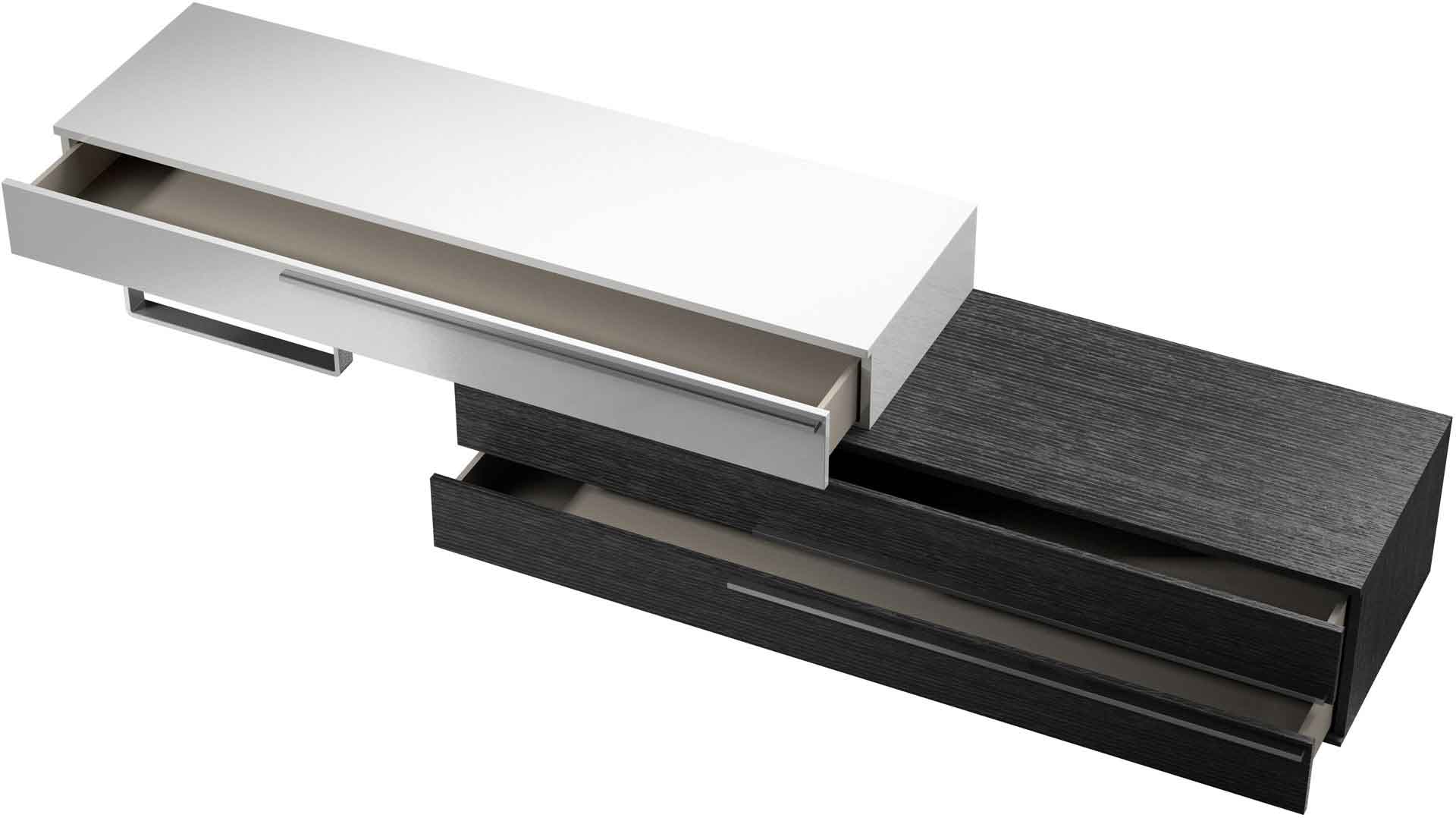 Gramercy Media Console White Lacquer/Gray Oak - Image 2