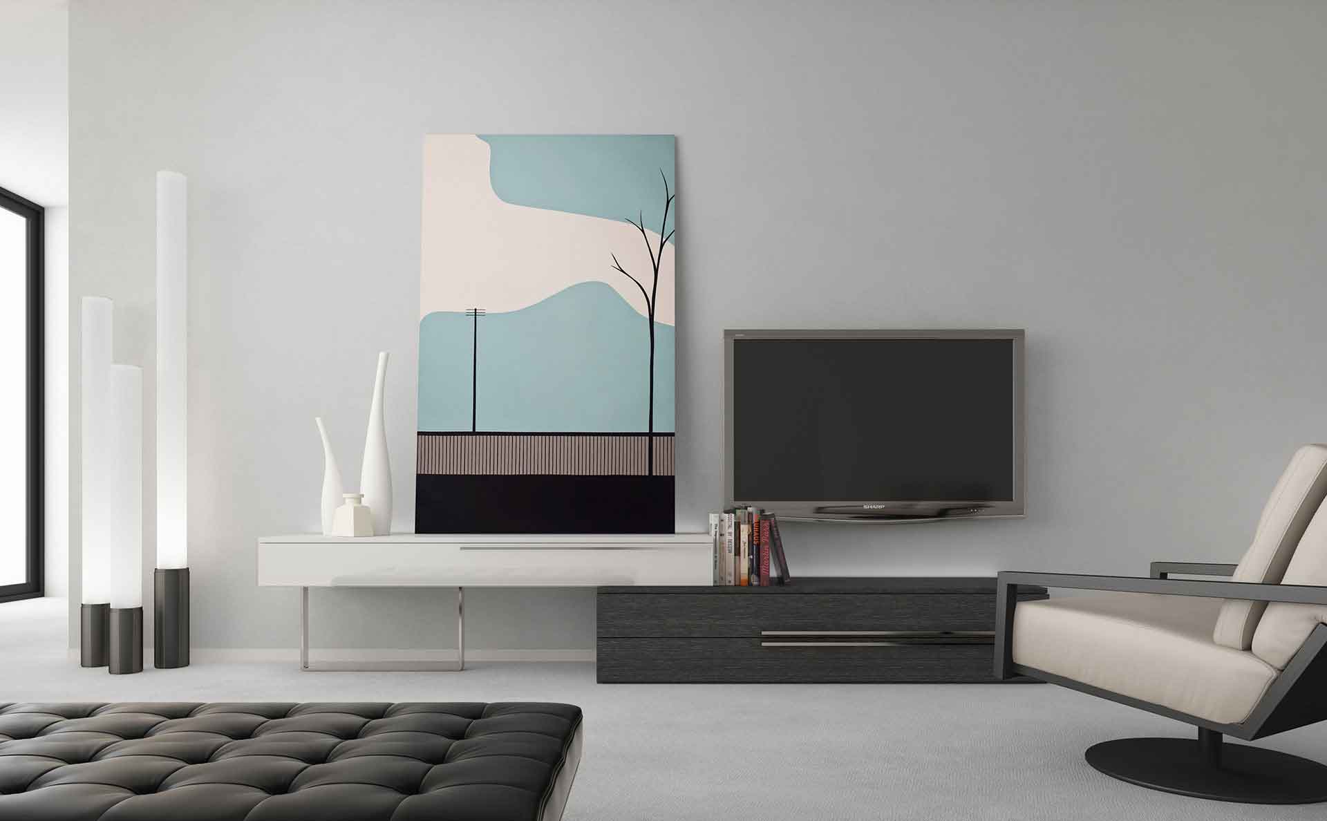 Gramercy Media Console White Lacquer/Gray Oak - Image 3