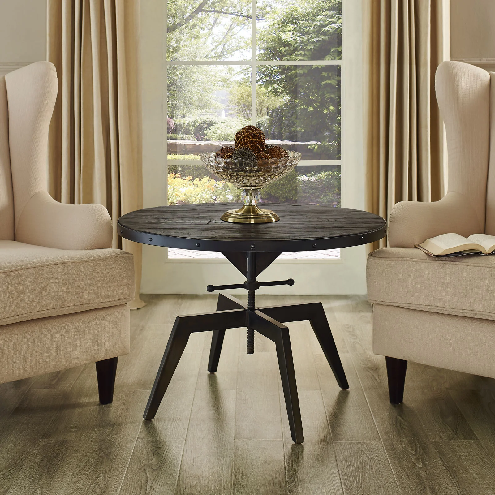 Grand Wood Top Coffee Table Black - Image 4