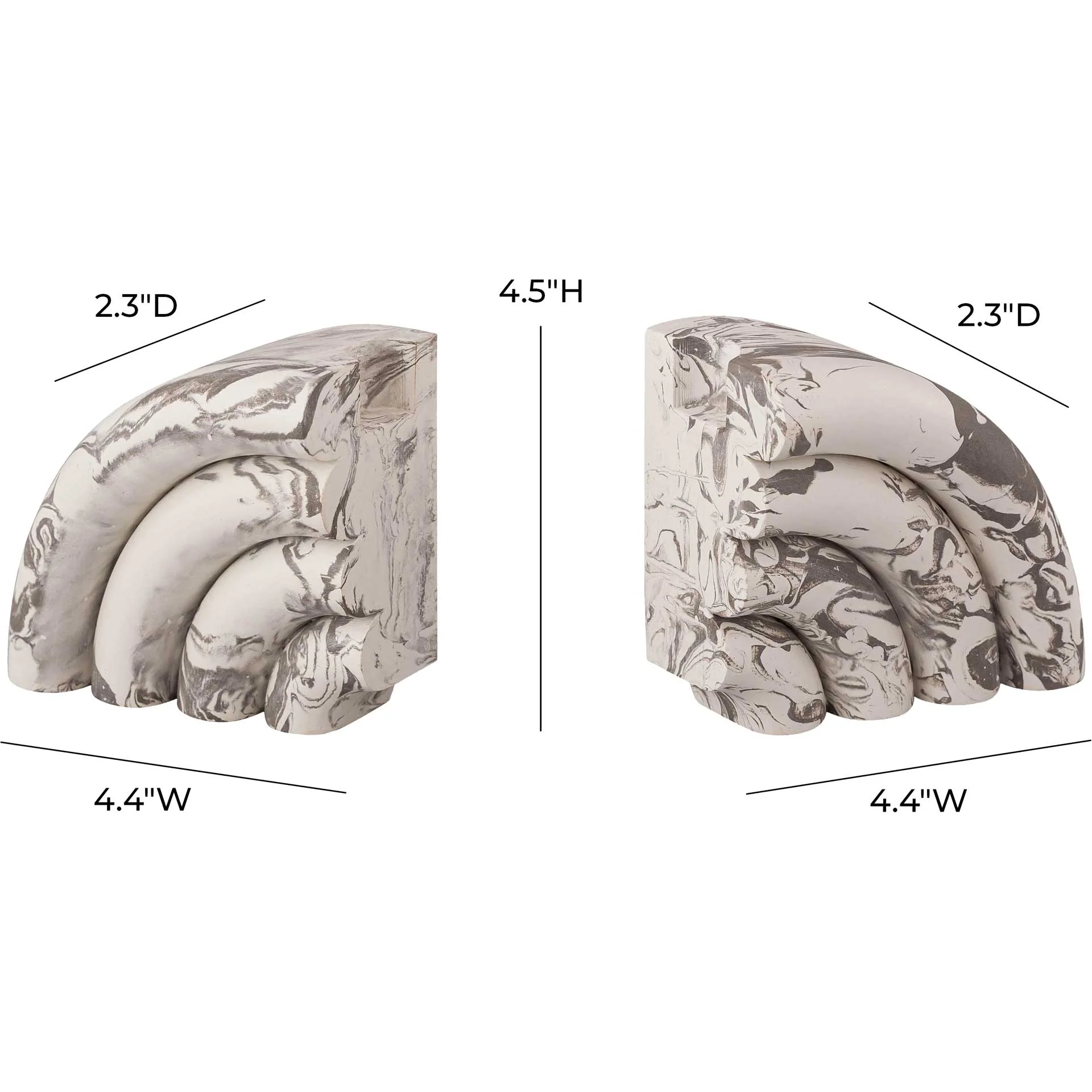 Grania Marble Bookends Gray Marble (Set of 2) - Image 5