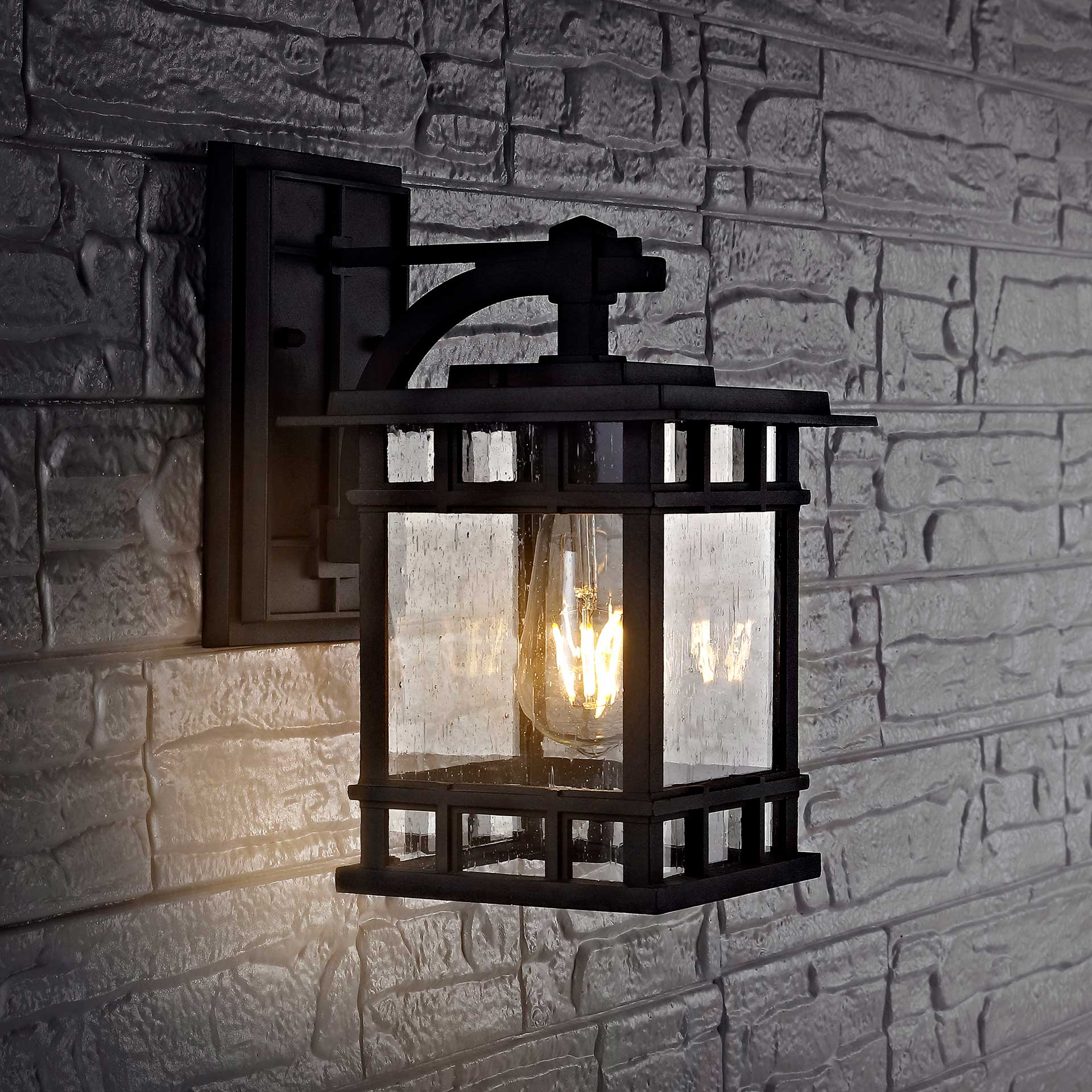 Grania Outdoor Wall Lantern Black - Image 3