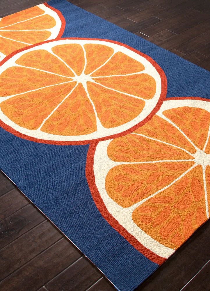 Grant Citrus Navy/Orange Area Rug - Image 2