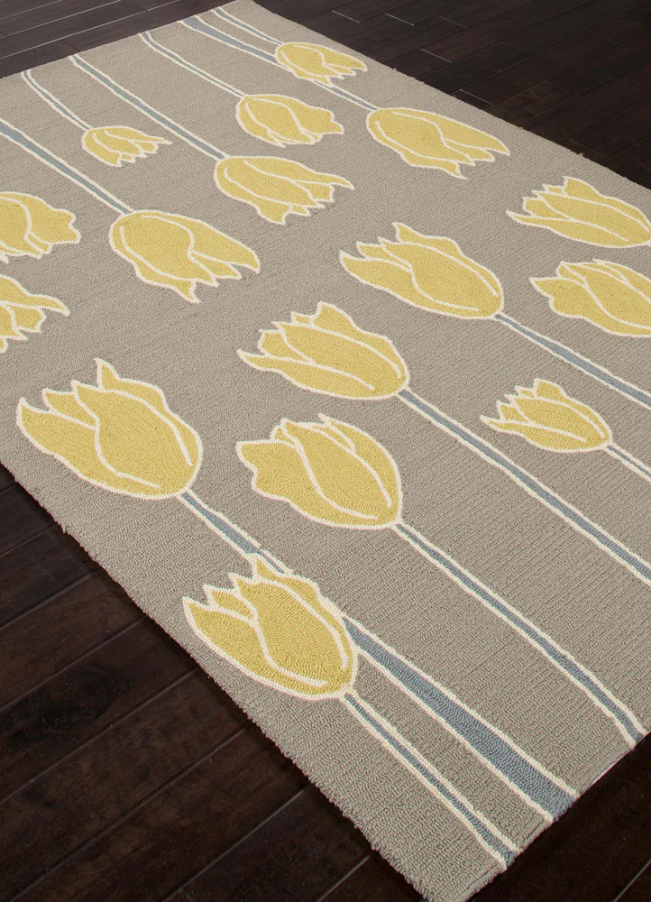 Grant Tulips Smoke Blue Area Rug - Image 2