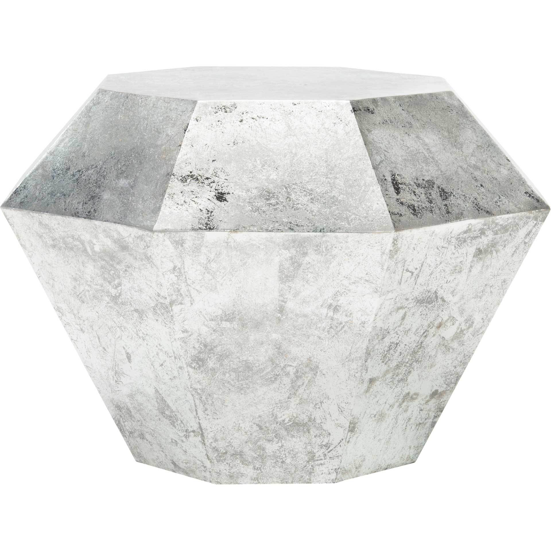 Grey Diamond Accent Table Antique Silver - Image 2