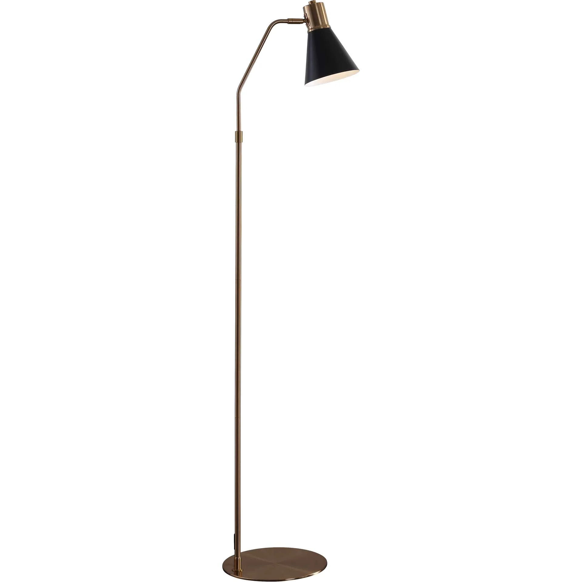 Gridiron Floor Lamp Black/Brass Gold - Image 2