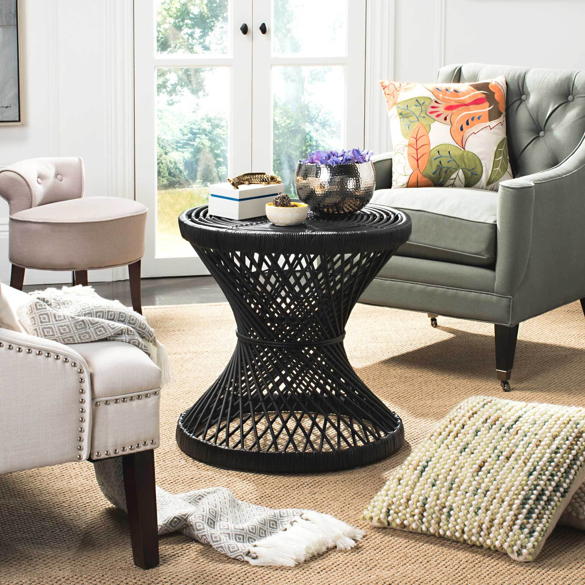 Griffin Bowed Accent Table Black - Image 3