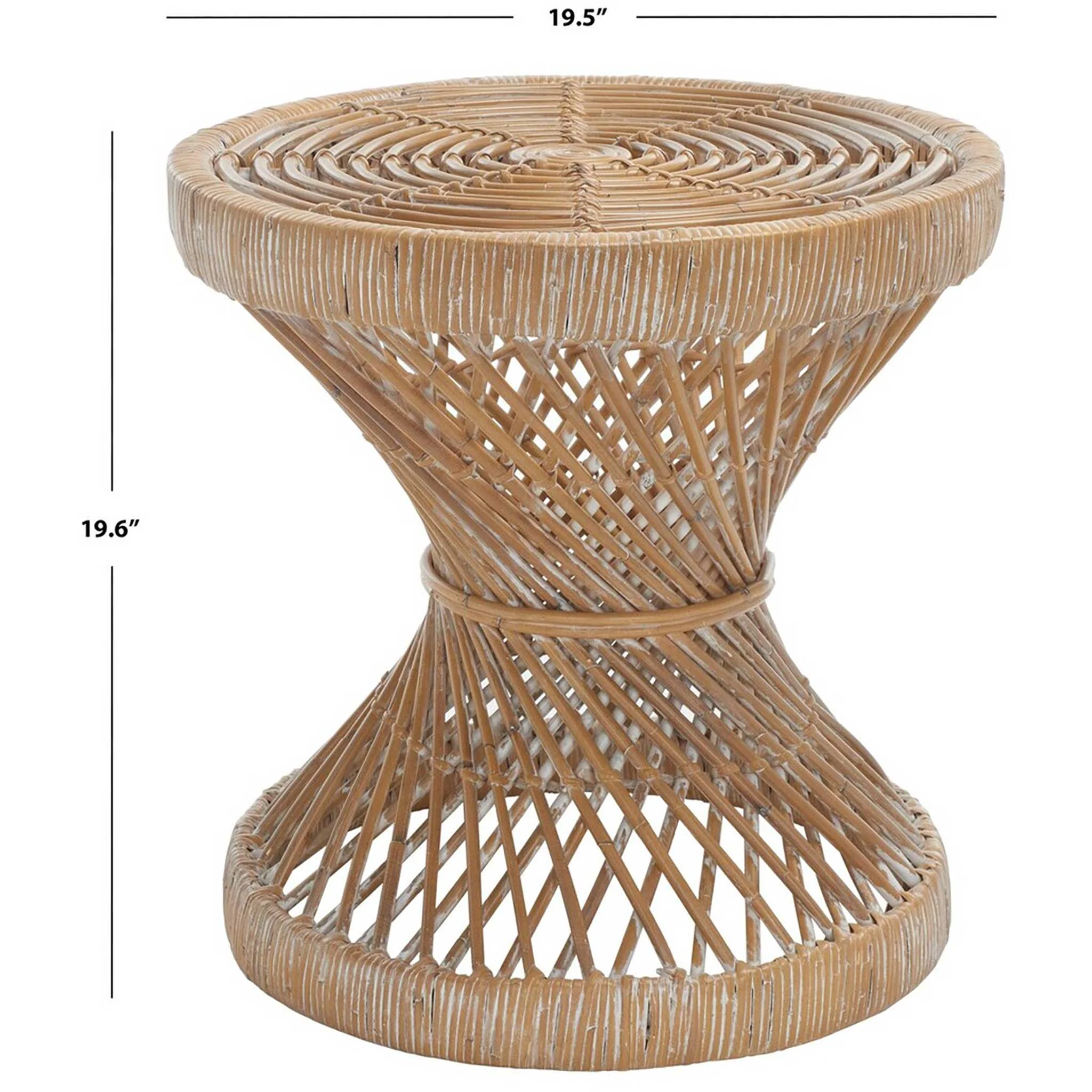 Griffin Bowed Accent Table Gray White Wash - Image 5