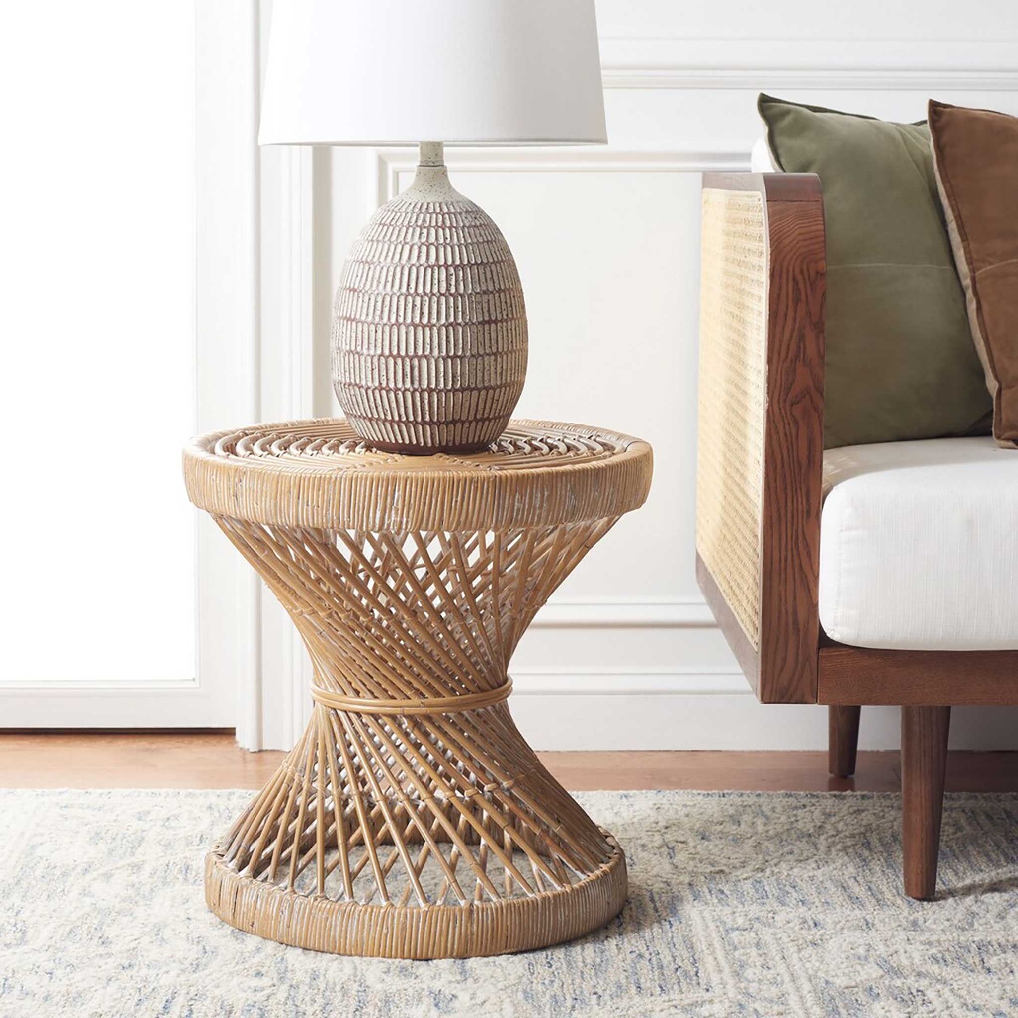 Griffin Bowed Accent Table Gray White Wash - Image 6
