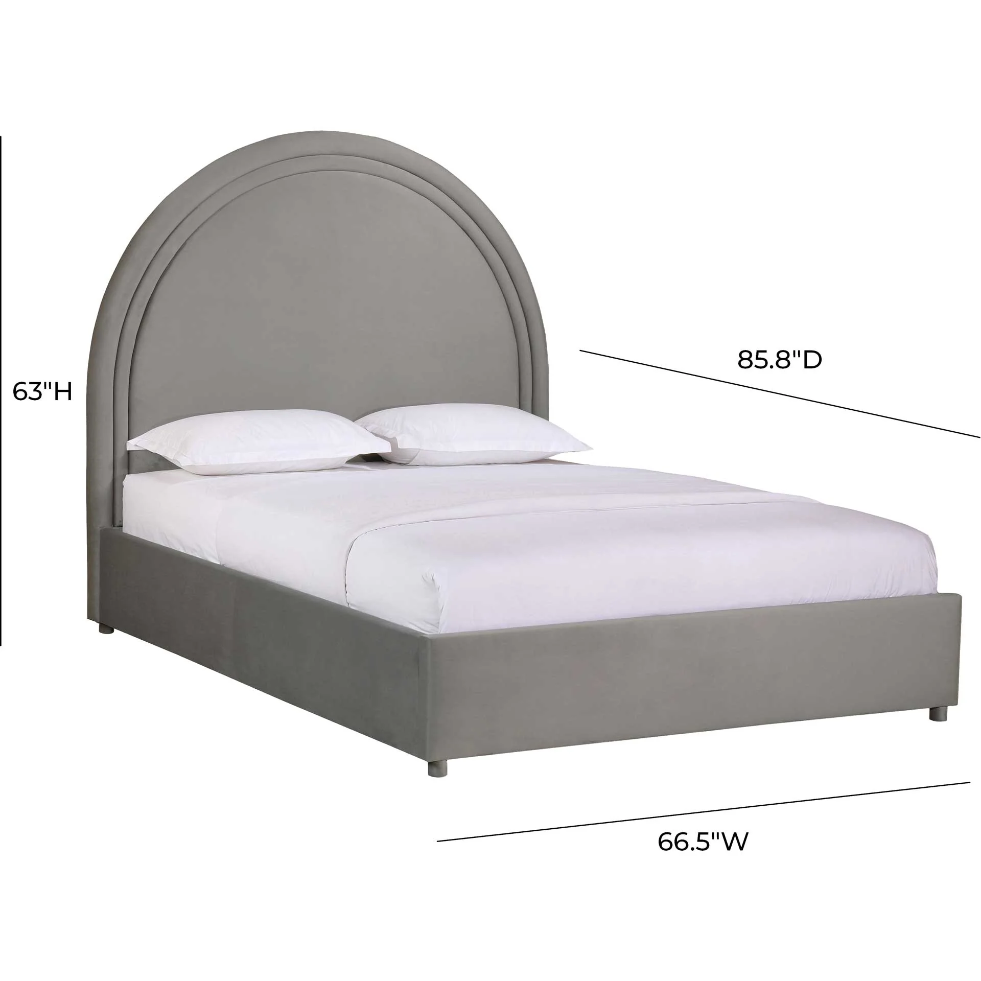 Griffith Velvet Bed Gray - Image 6