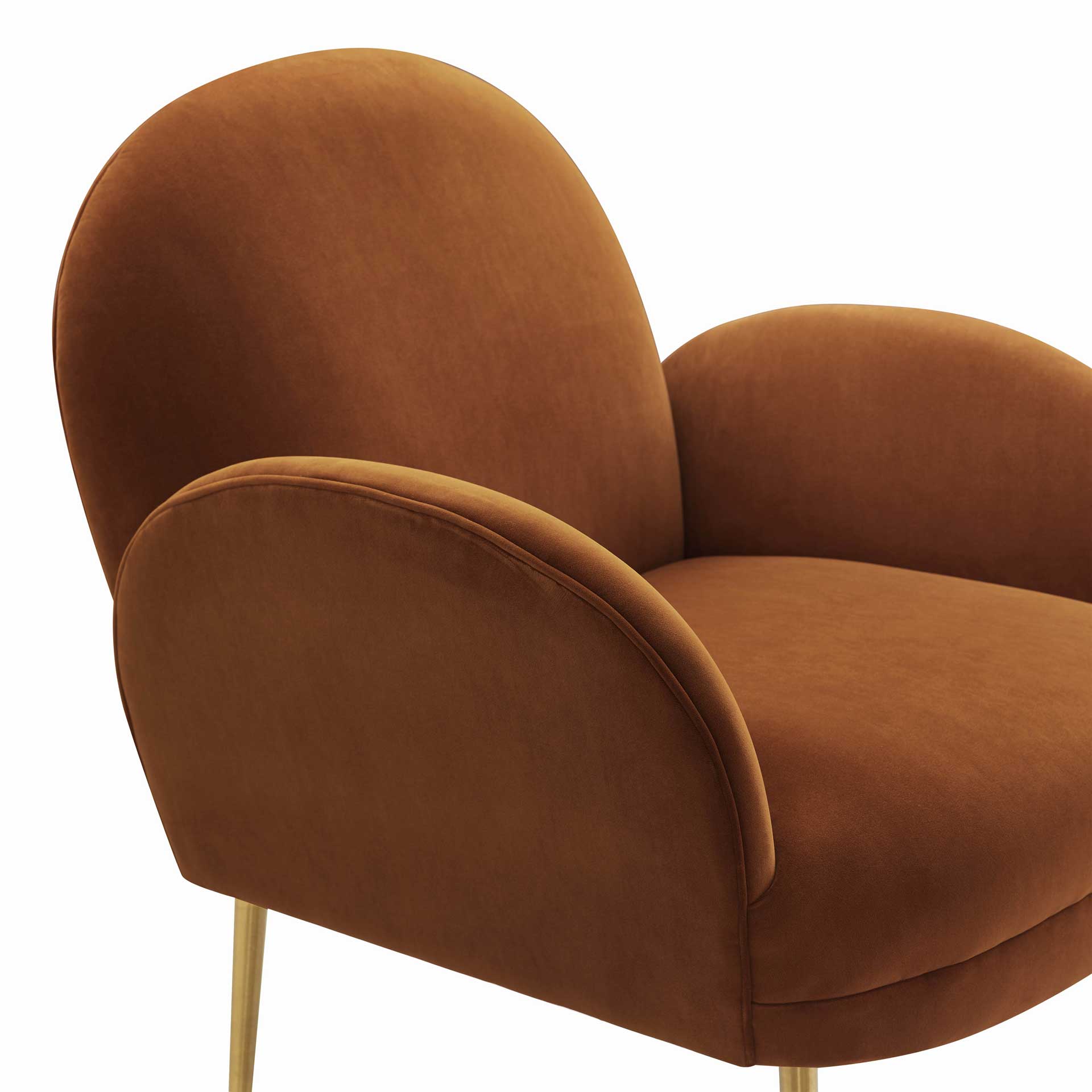 Grimson Velvet Chair Cognac - Image 4