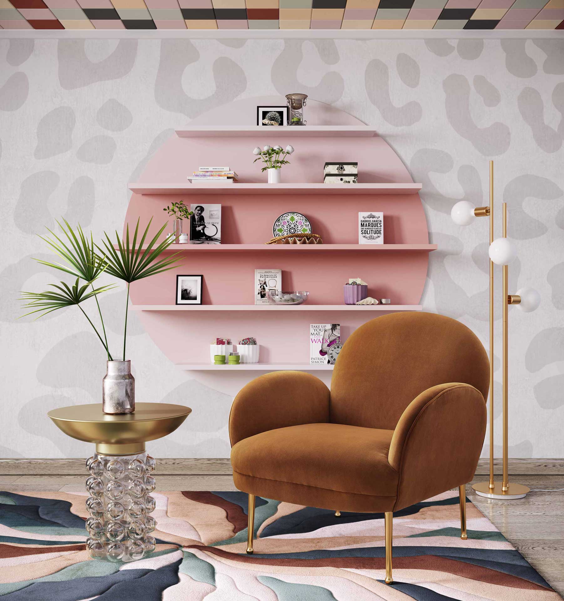 Grimson Velvet Chair Cognac - Image 7