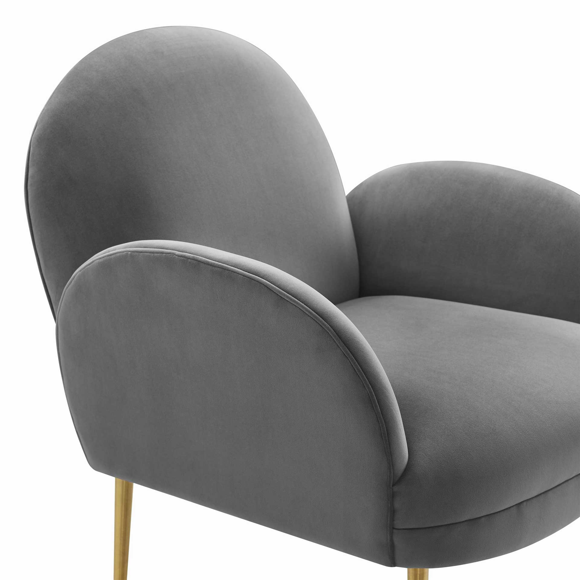 Grimson Velvet Chair Gray - Image 4