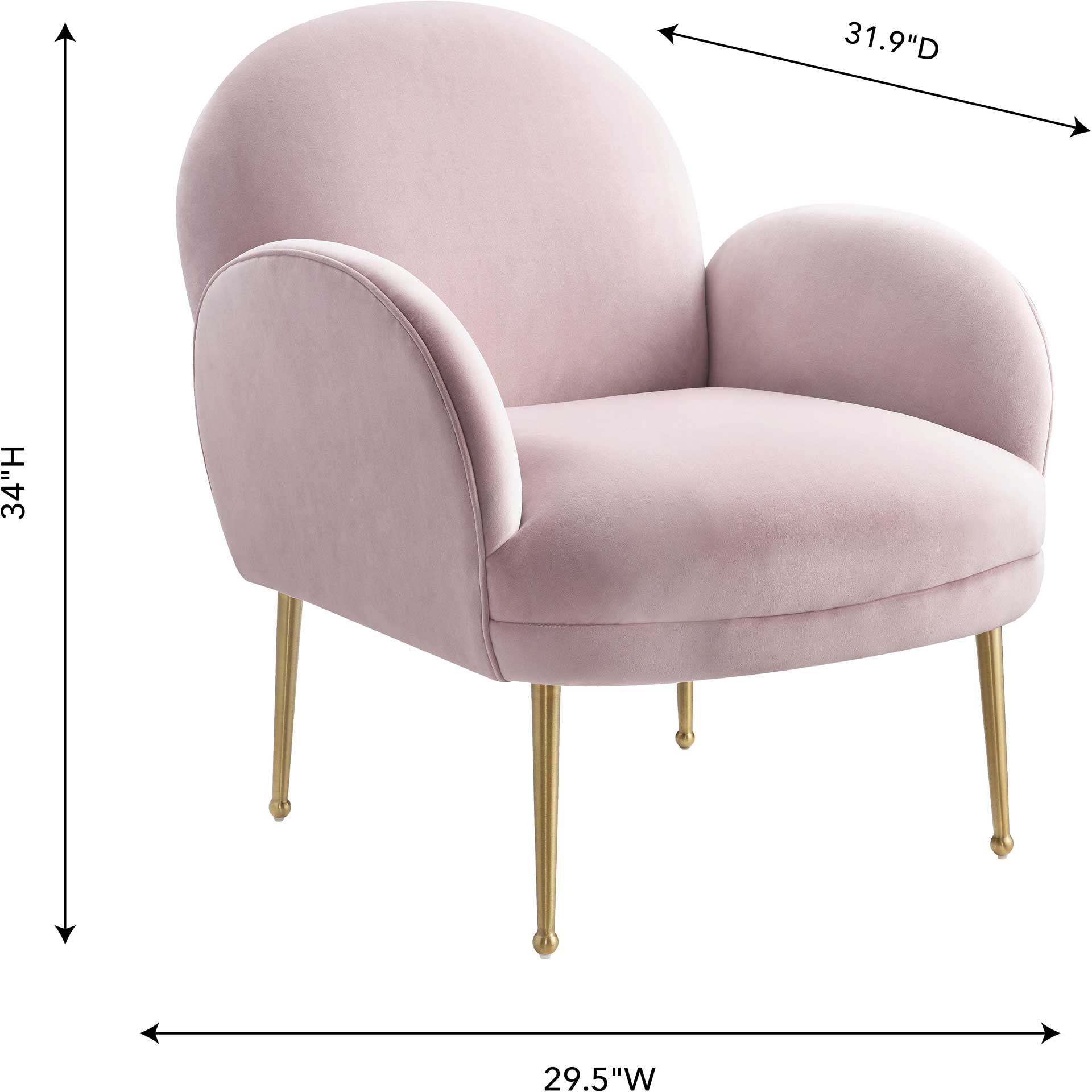 Grimson Velvet Chair Mauve - Image 6