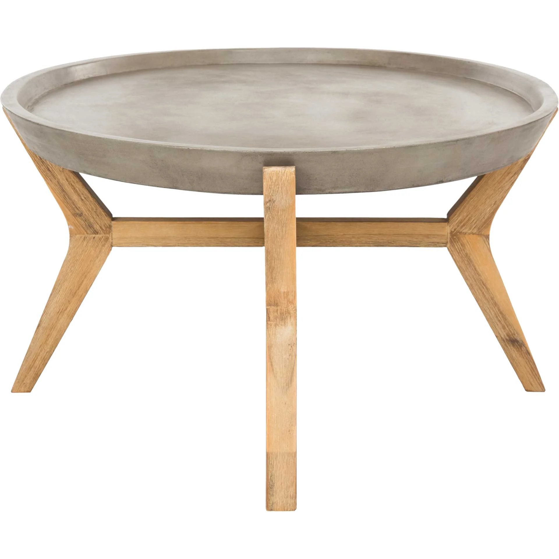 Hagan Modern Concrete Oval Coffee Table Dark Gray - Image 3
