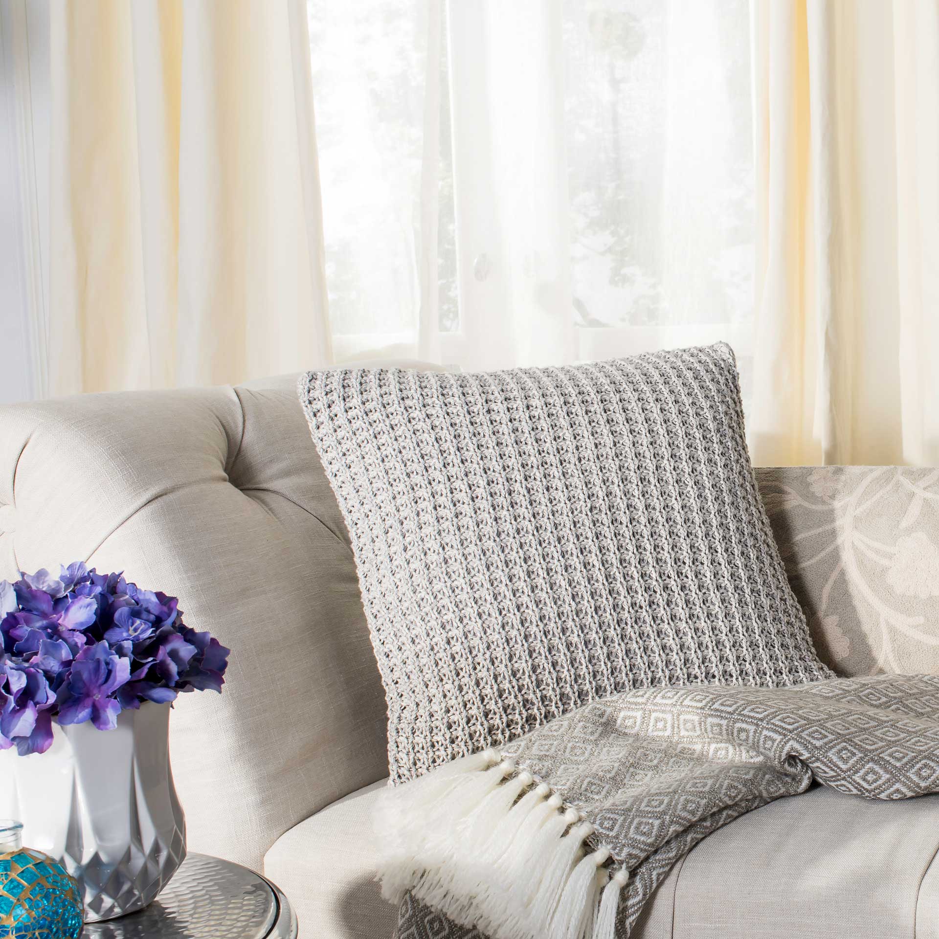 Hailee Knit Pillow Light Gray/Natural - Image 2