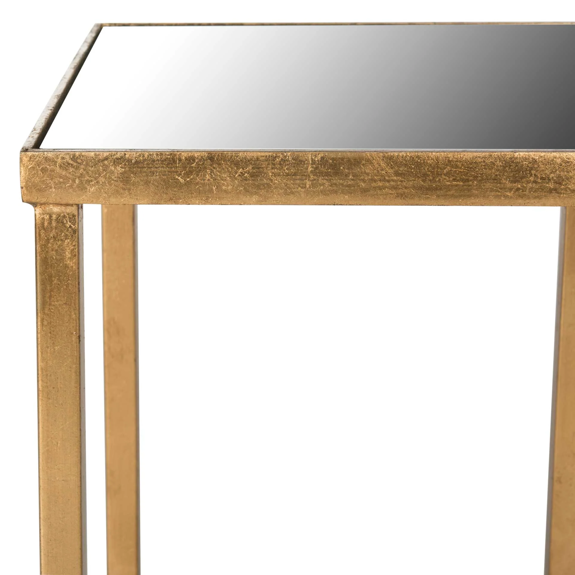Hakeem Mirror Top End Table Antique Gold - Image 2