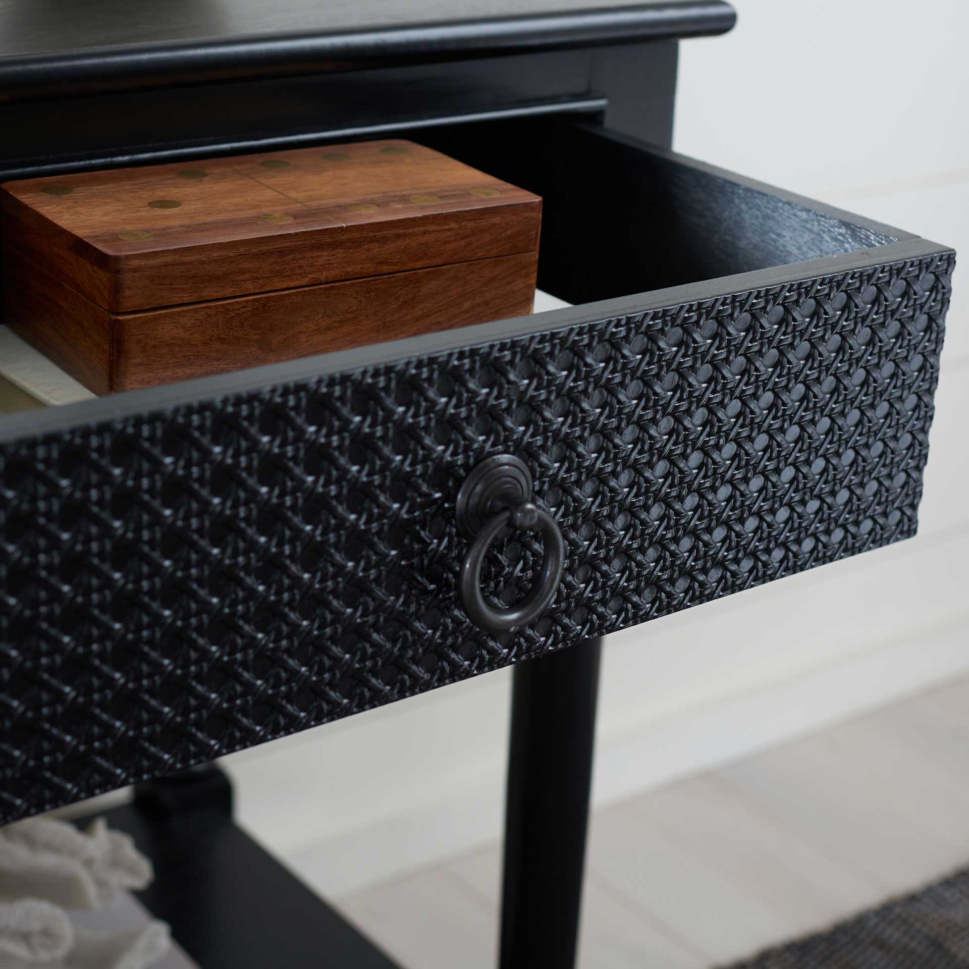 Hale 1 Drawer Accent Table Black - Image 7