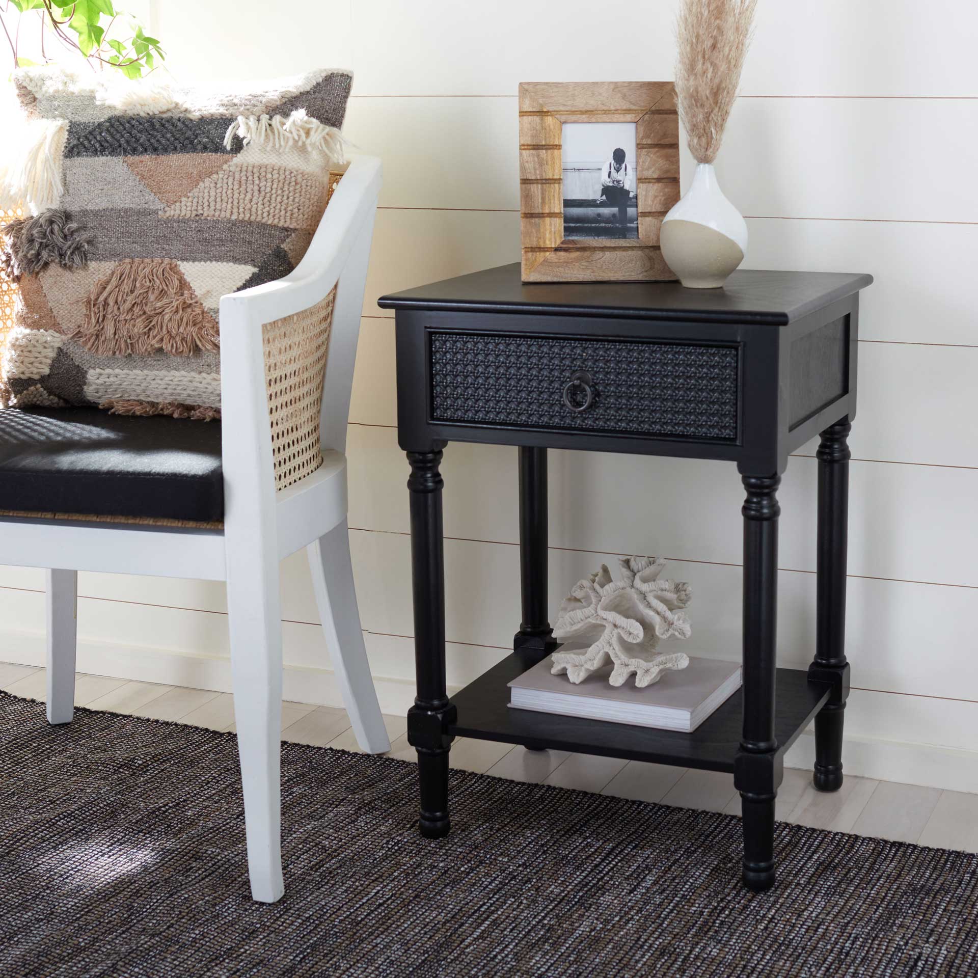Hale 1 Drawer Accent Table Black - Image 8