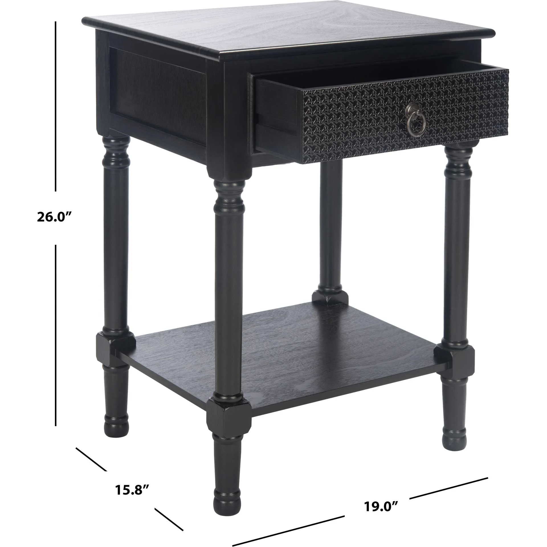 Hale 1 Drawer Accent Table Black - Image 9