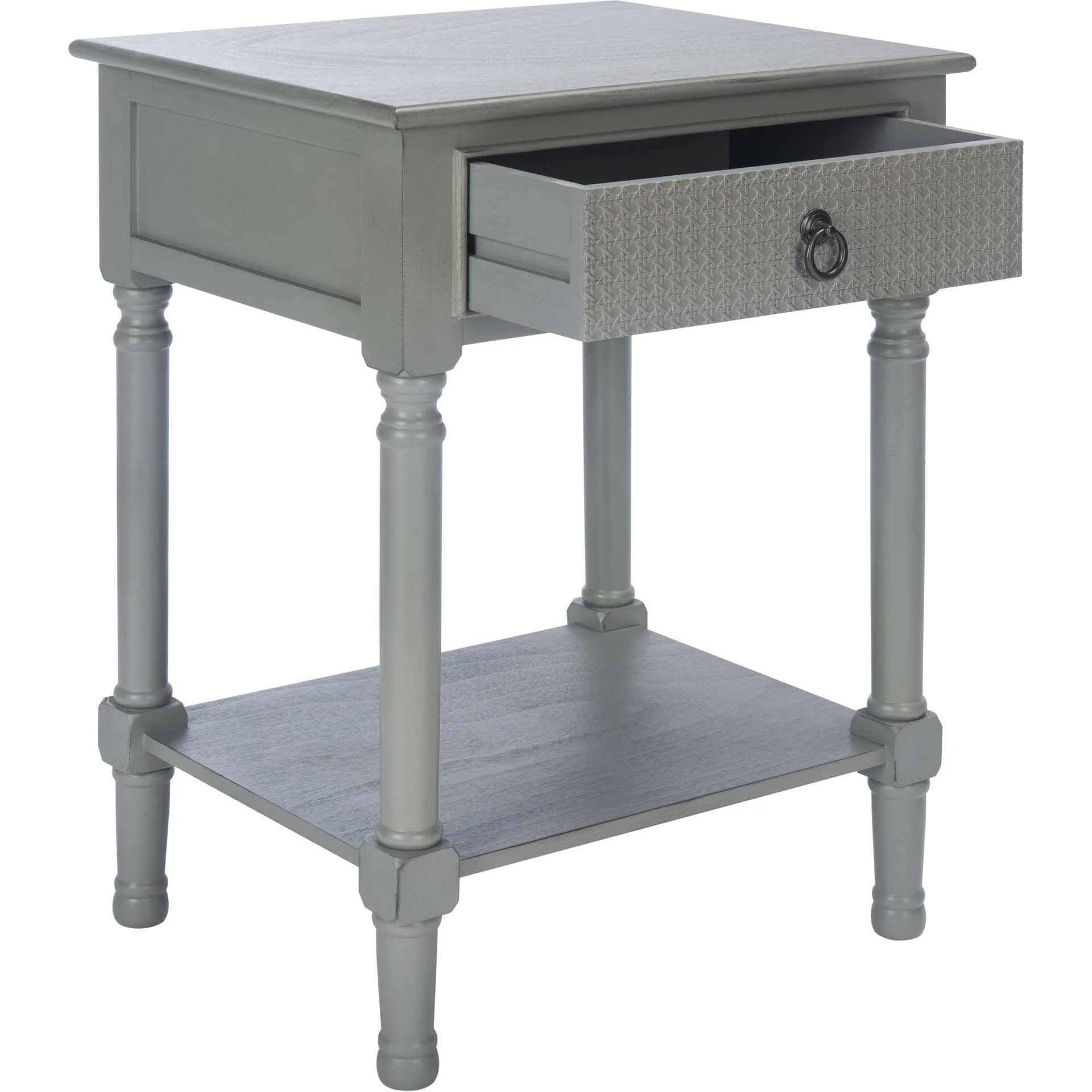Hale 1 Drawer Accent Table Distressed Gray - Image 2