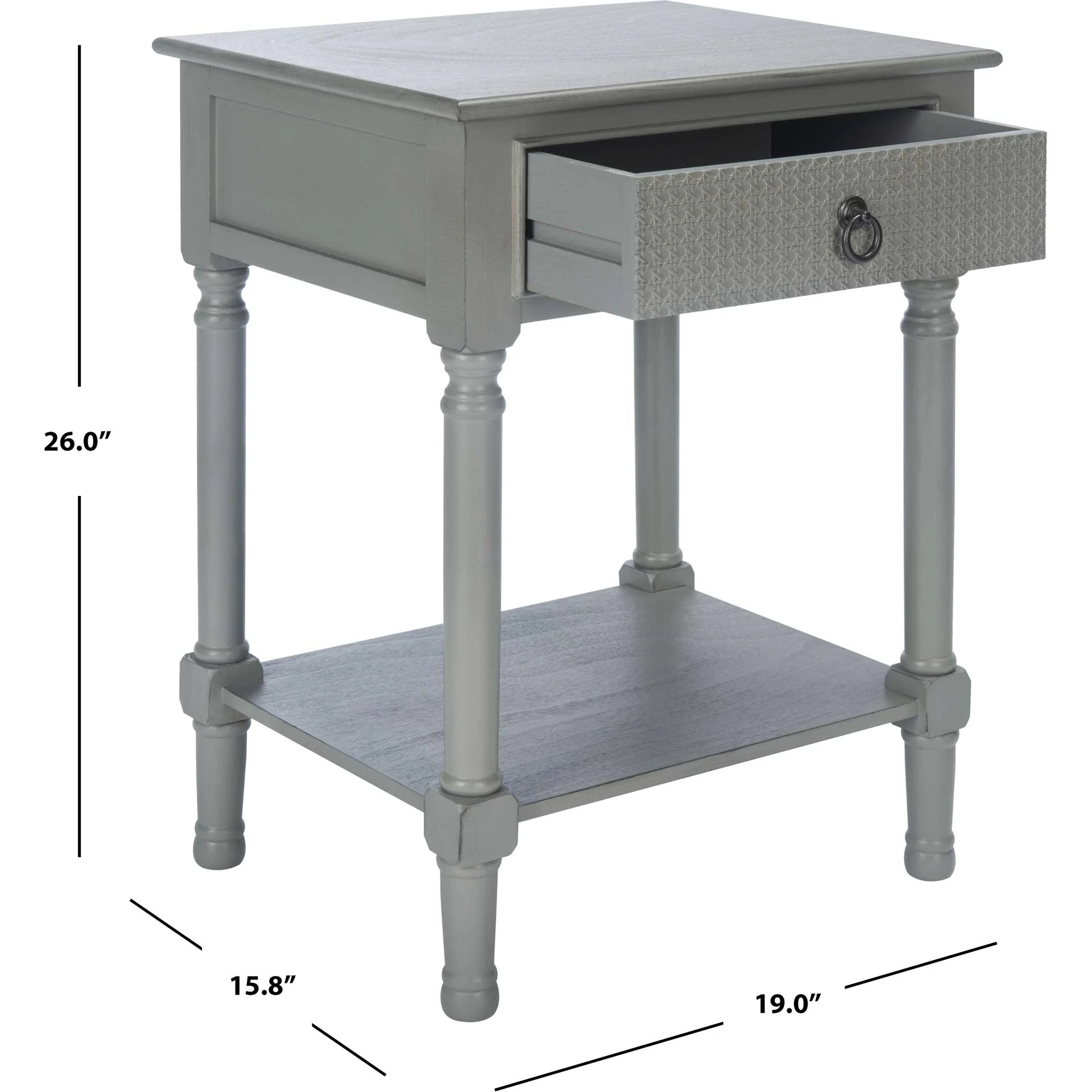 Hale 1 Drawer Accent Table Distressed Gray - Image 9