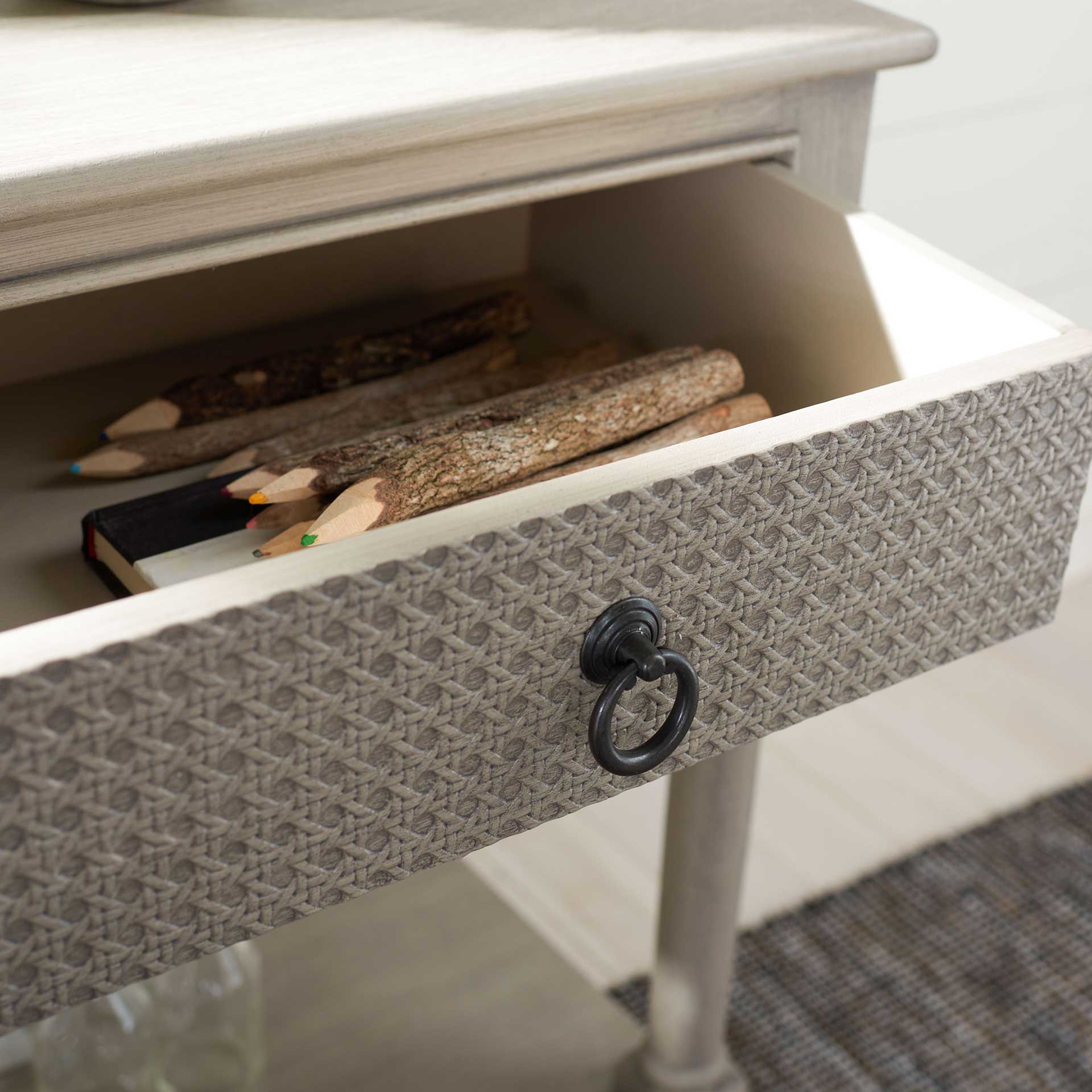 Hale 1 Drawer Accent Table Greige - Image 7