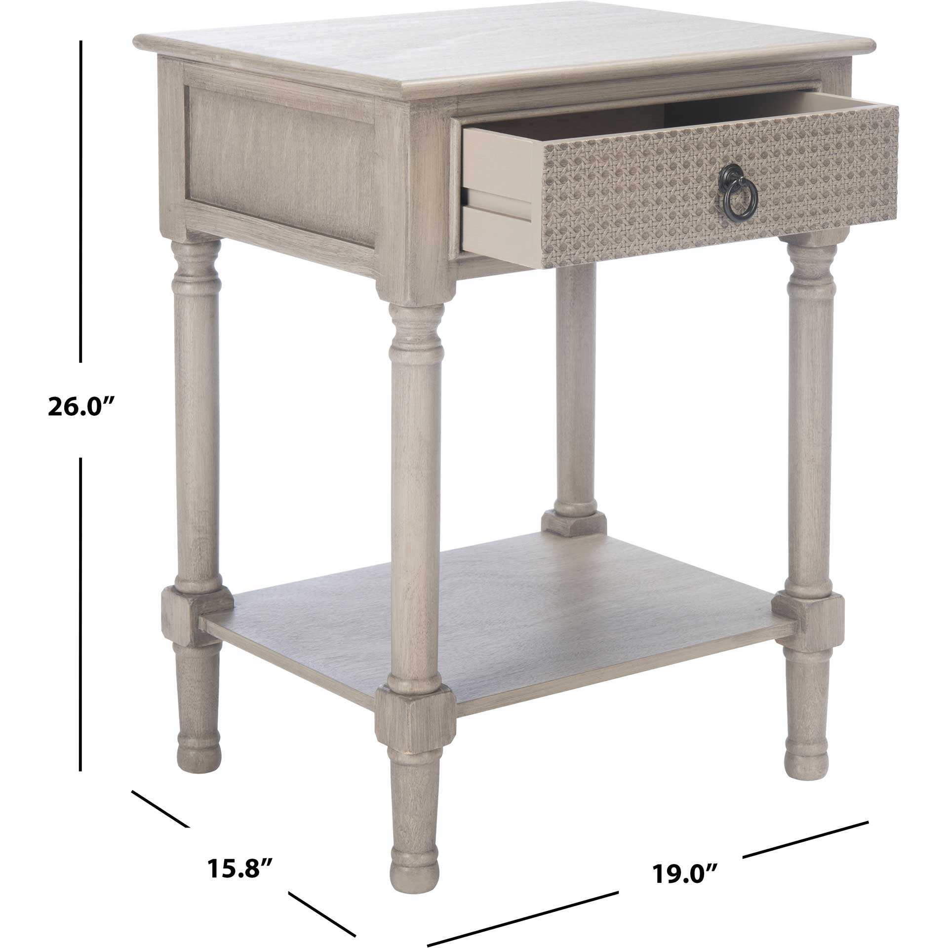 Hale 1 Drawer Accent Table Greige - Image 9
