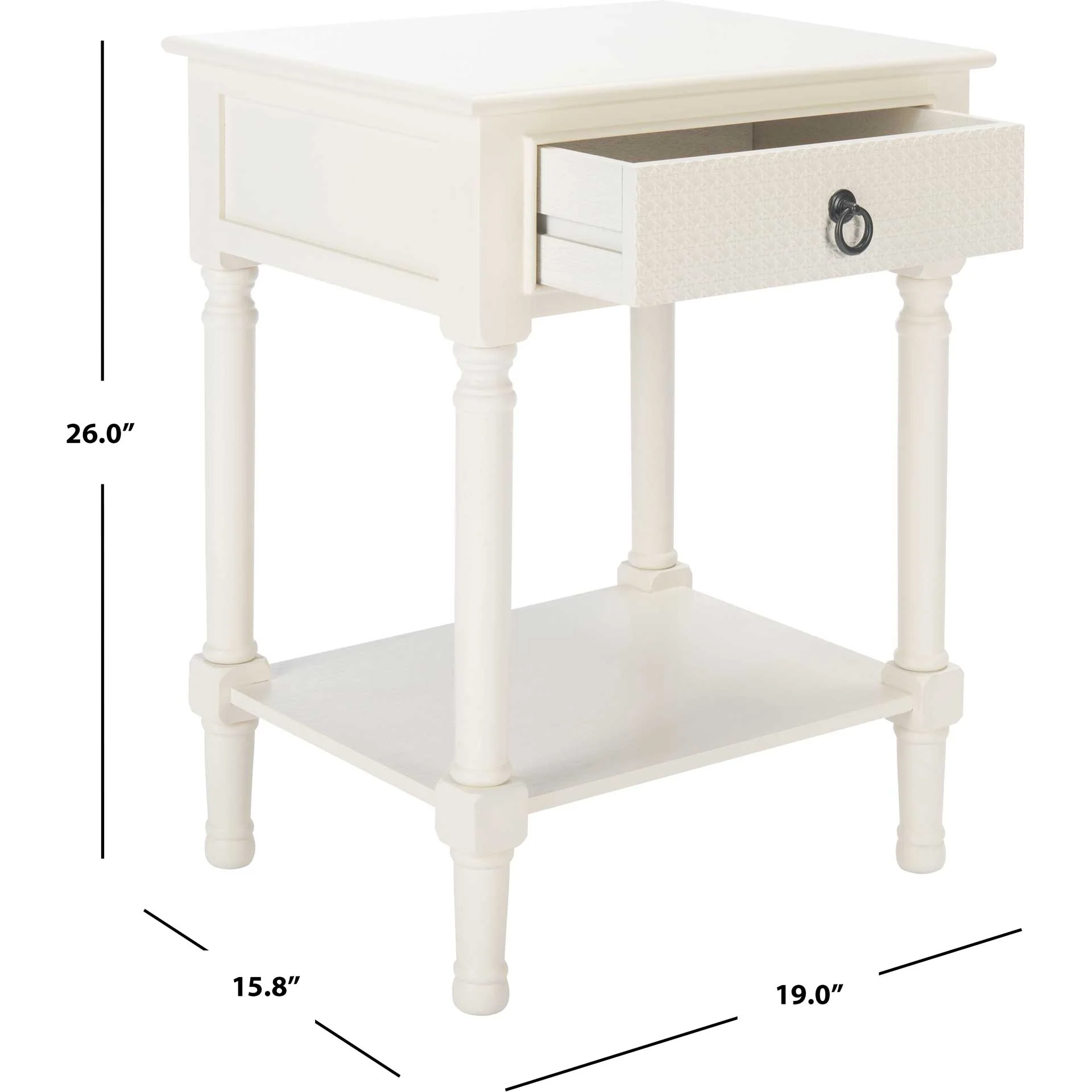 Hale 1 Drawer Accent Table White - Image 10