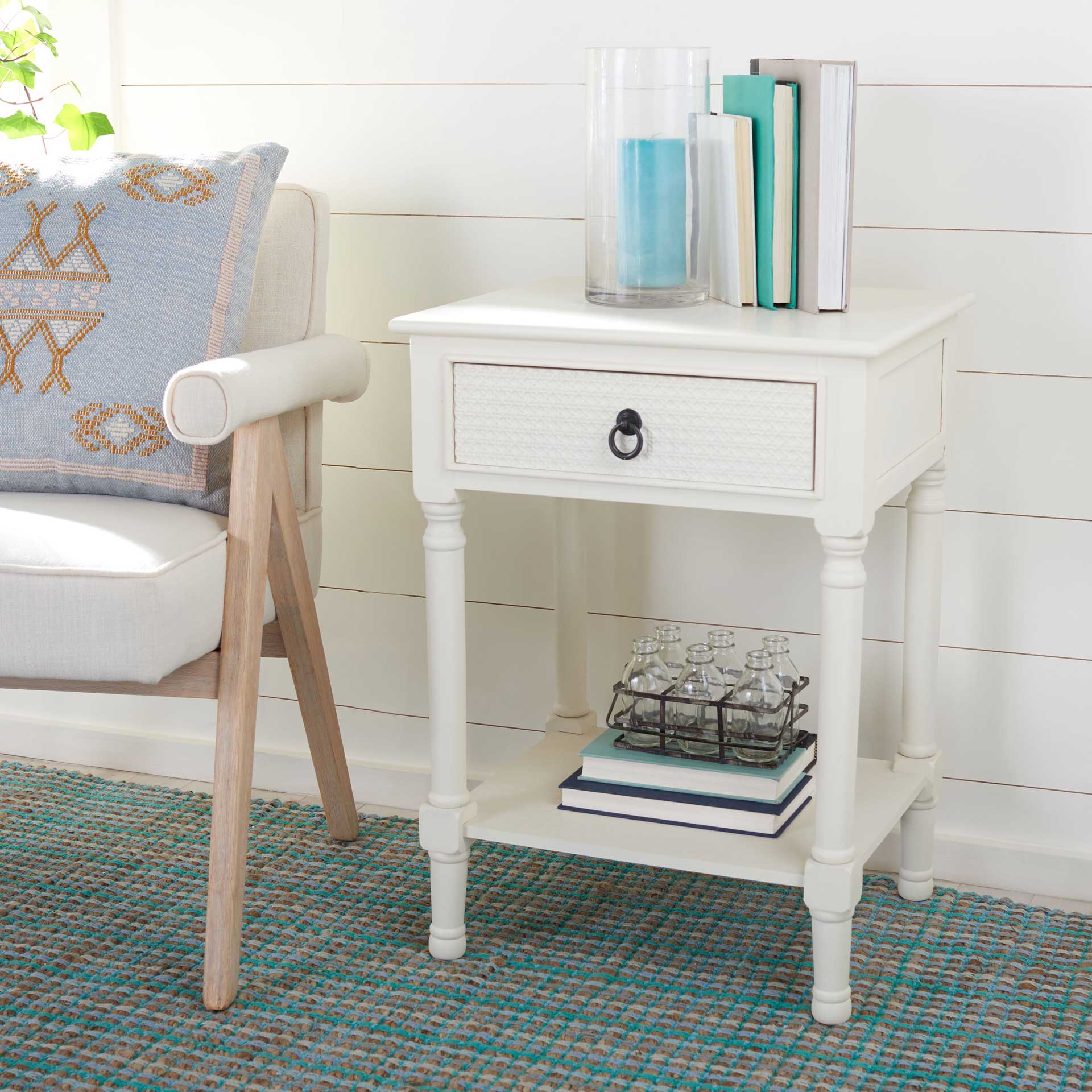 Hale 1 Drawer Accent Table White - Image 9