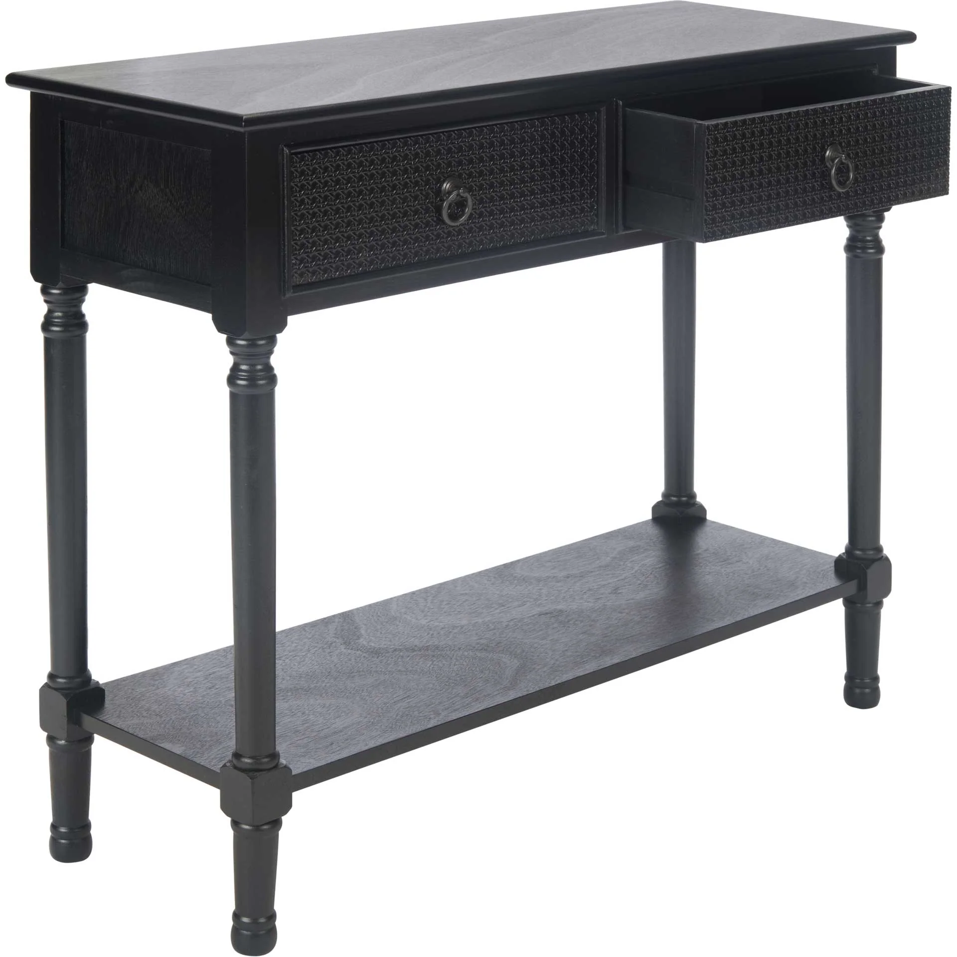 Hale 2 Drawer Console Table Black - Image 2