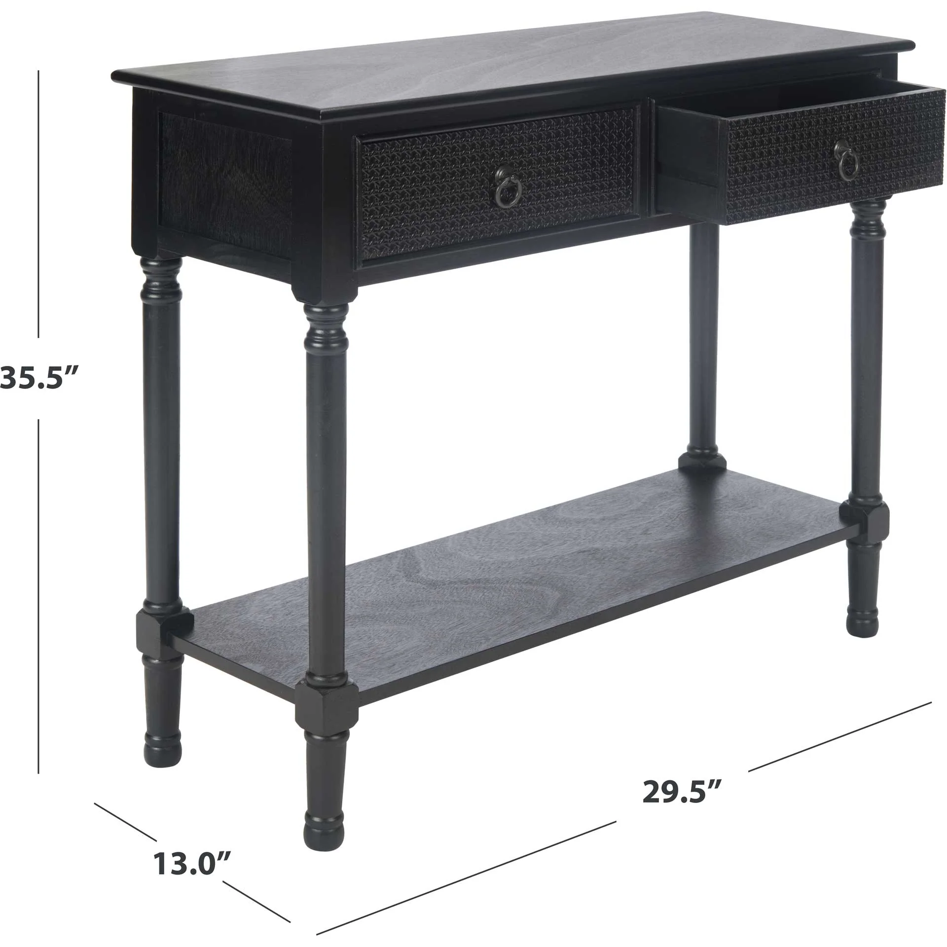 Hale 2 Drawer Console Table Black - Image 9