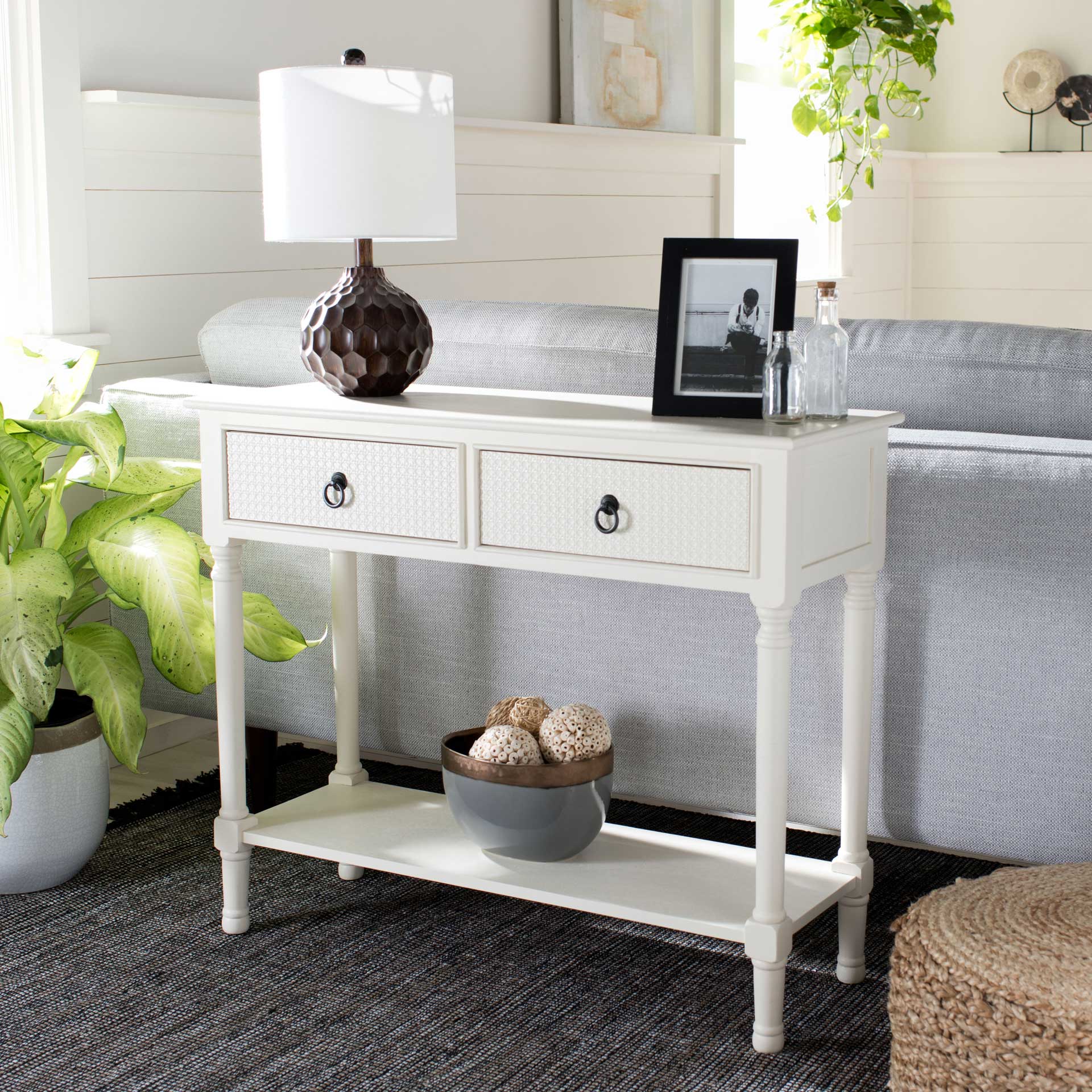 Hale 2 Drawer Console Table White - Image 8