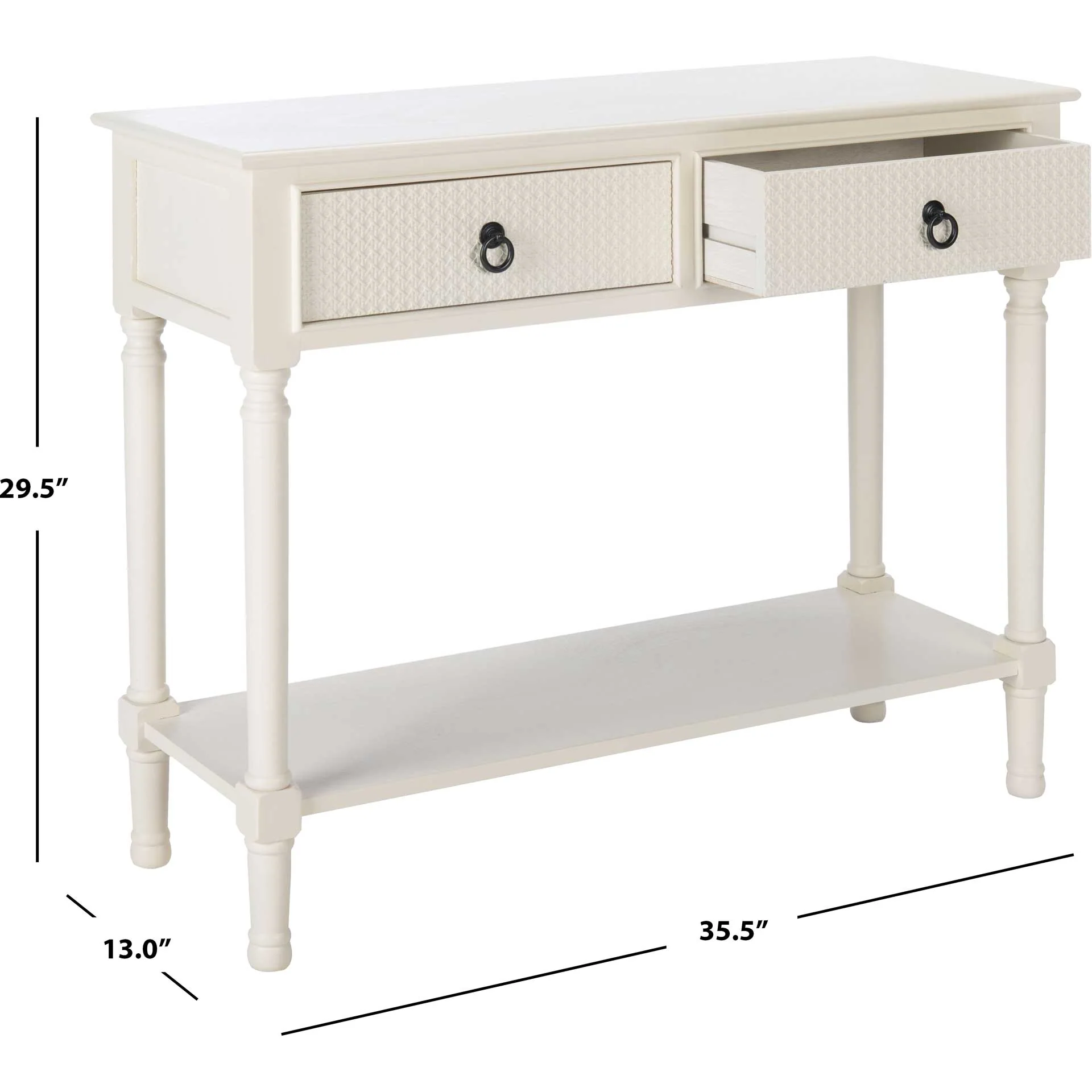 Hale 2 Drawer Console Table White - Image 9