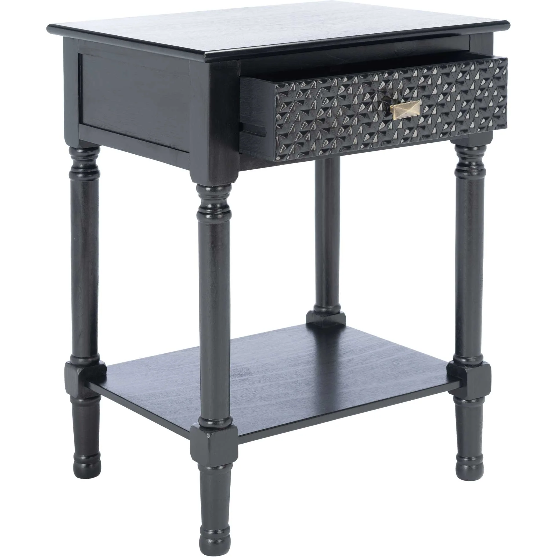 Haleigh 1 Drawer Accent Table Black - Image 2