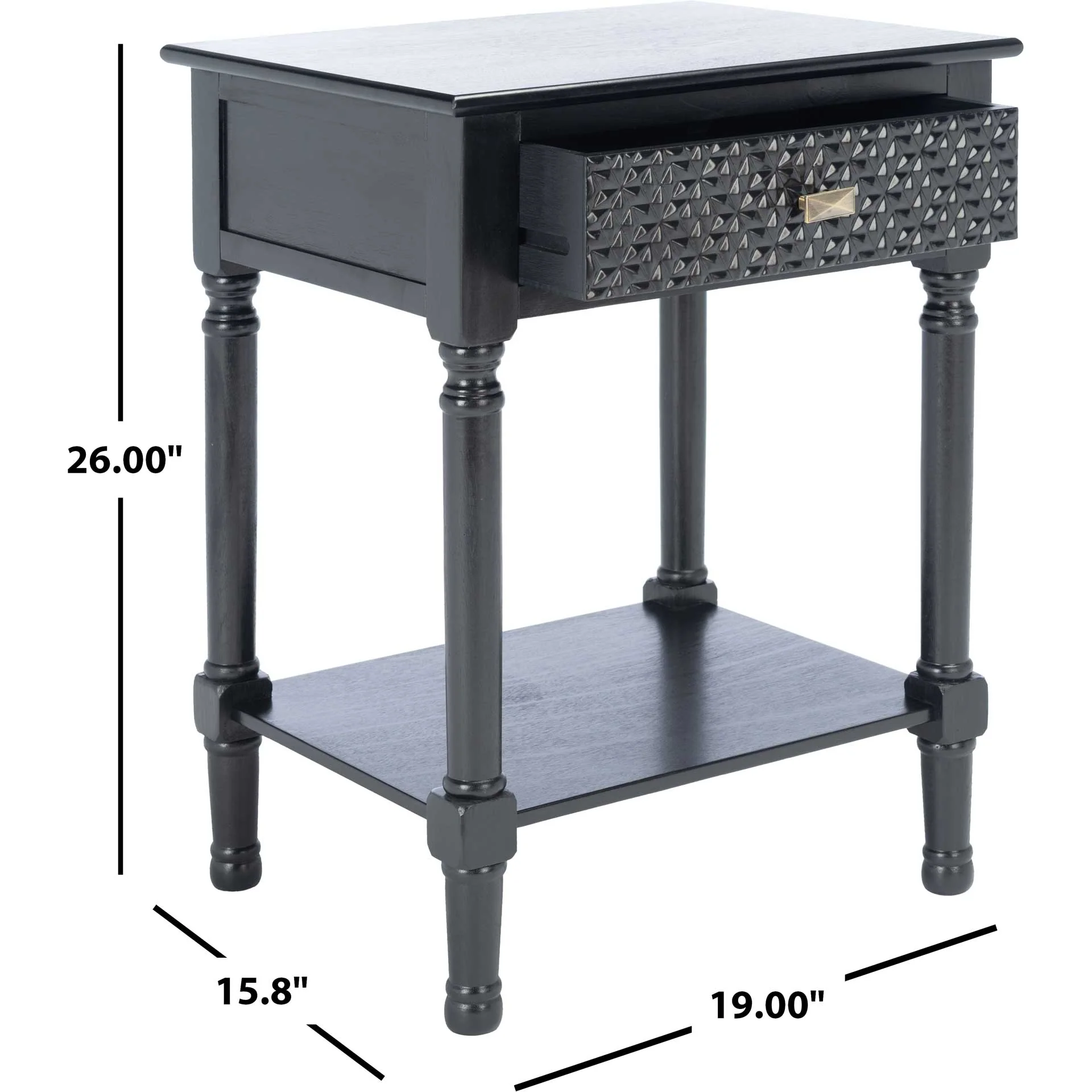 Haleigh 1 Drawer Accent Table Black - Image 9