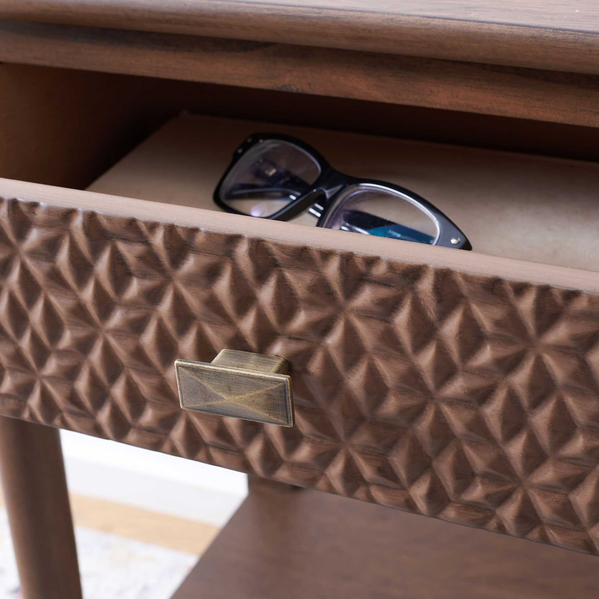 Haleigh 1 Drawer Accent Table Brown - Image 7