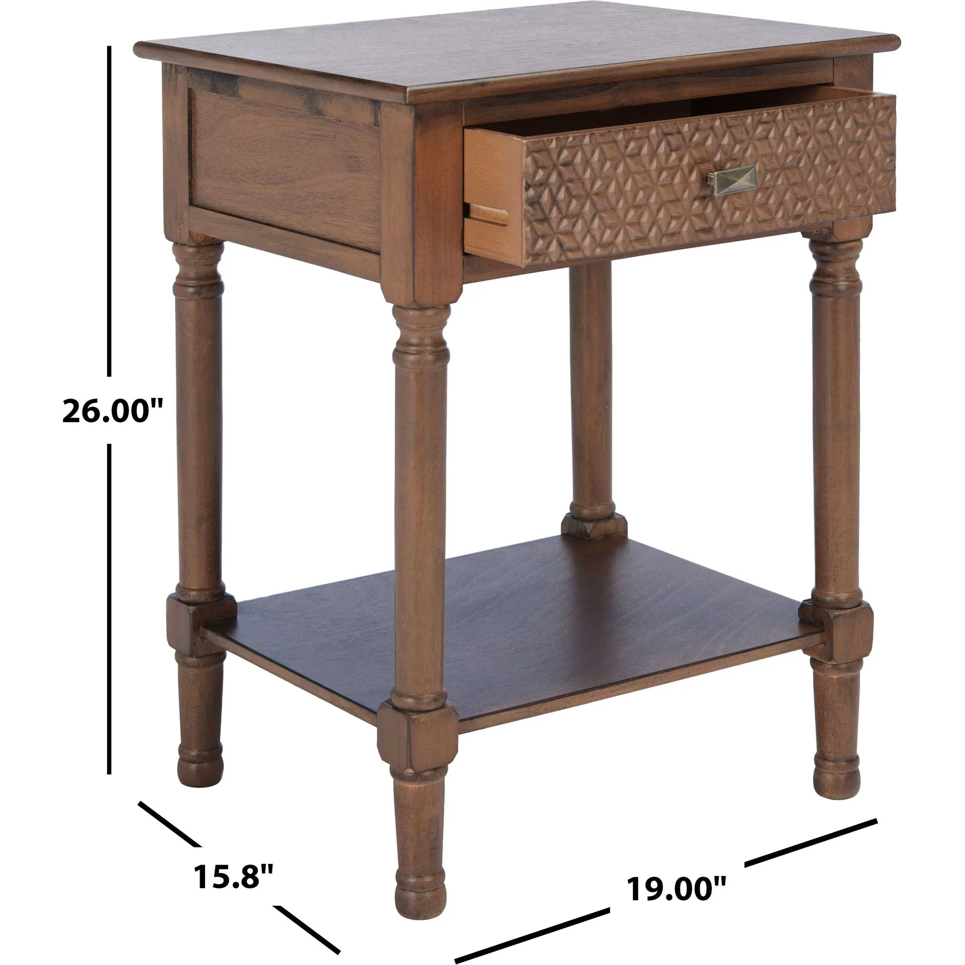 Haleigh 1 Drawer Accent Table Brown - Image 9