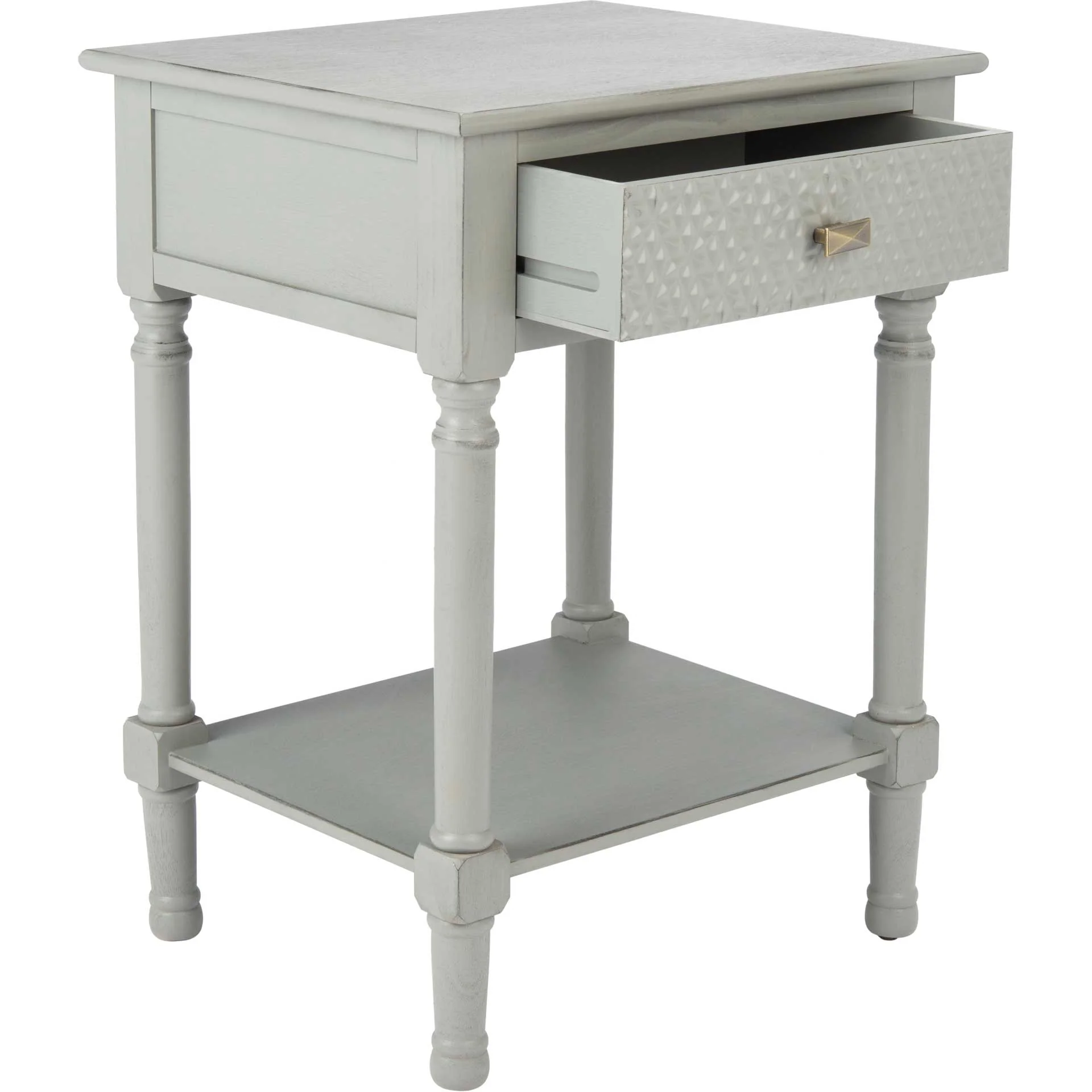 Haleigh 1 Drawer Accent Table Distressed Gray - Image 2