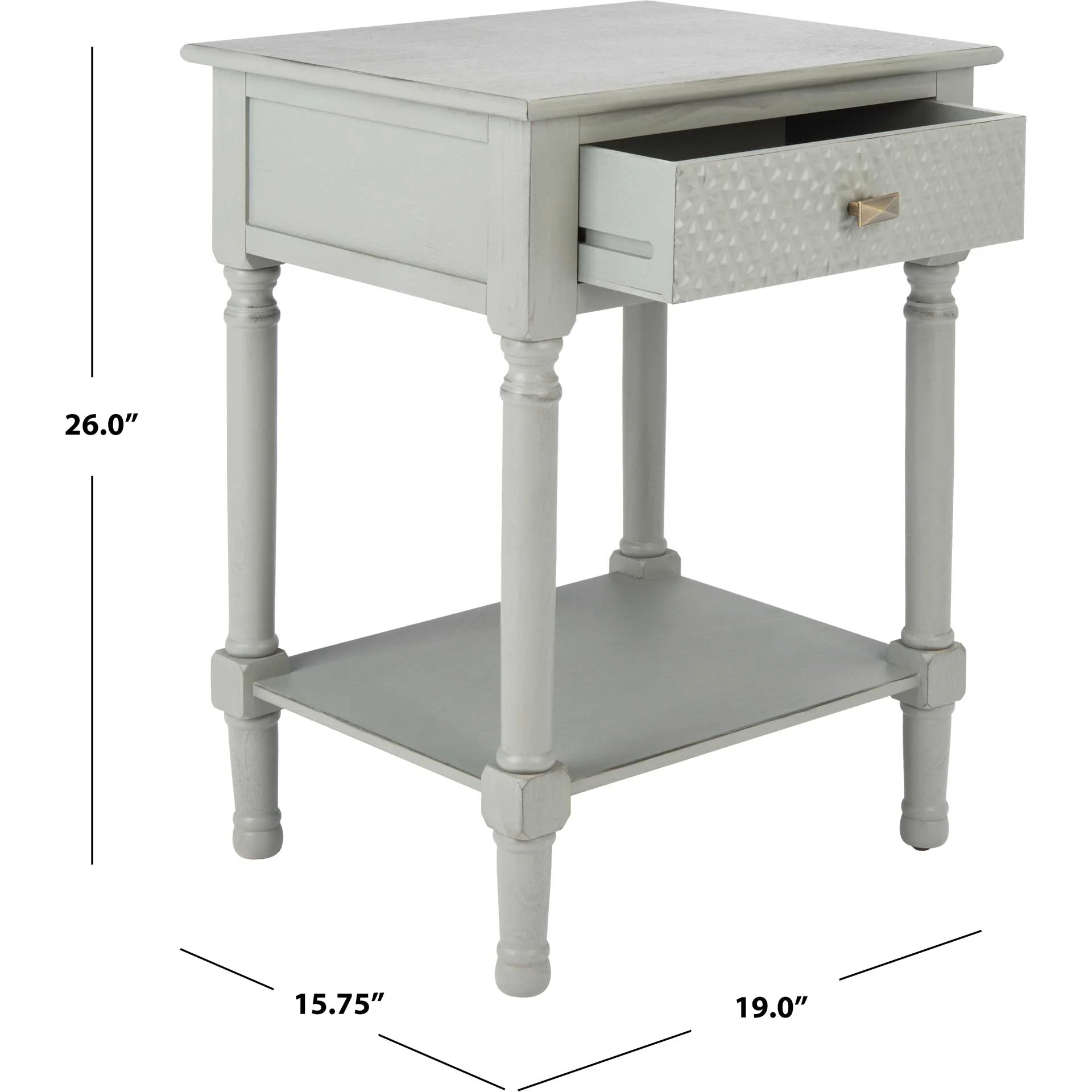 Haleigh 1 Drawer Accent Table Distressed Gray - Image 9