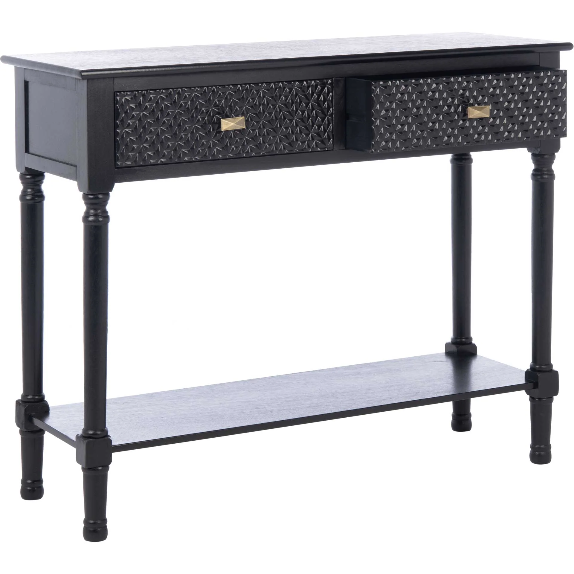 Haleigh 2 Drawer Console Table Black - Image 2