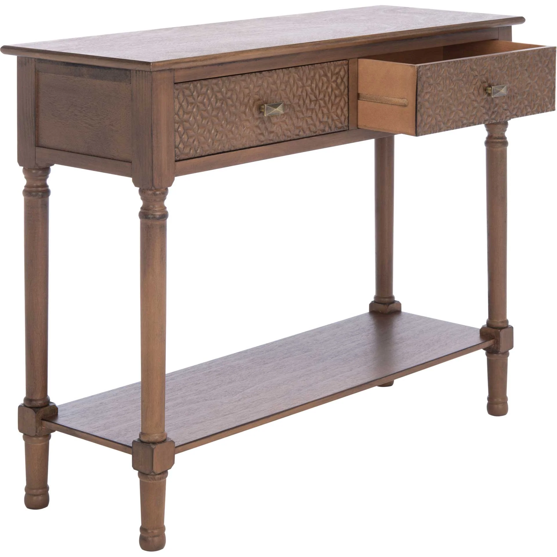 Haleigh 2 Drawer Console Table Brown - Image 2