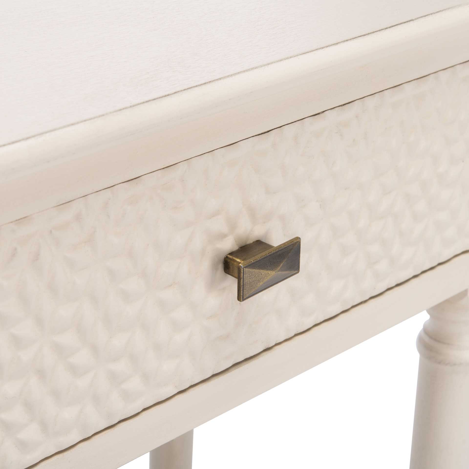 Haleigh 2 Drawer Console Table Distressed White - Image 6