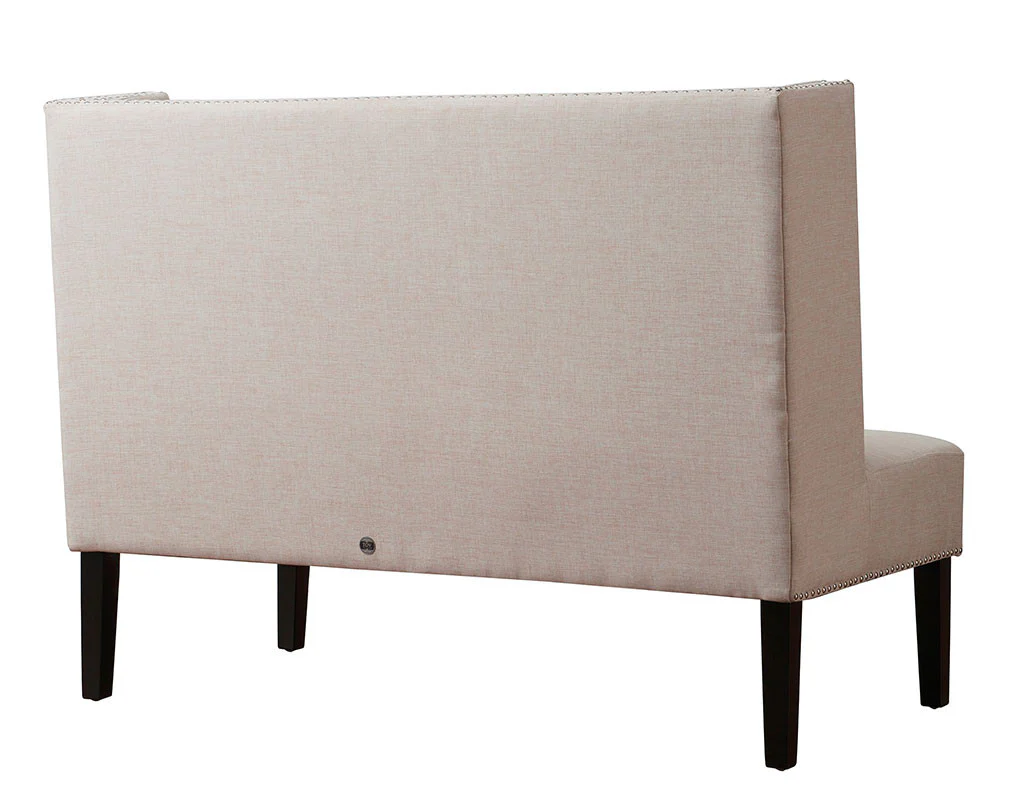 Halford Beige Linen Banquette Bench - Image 4