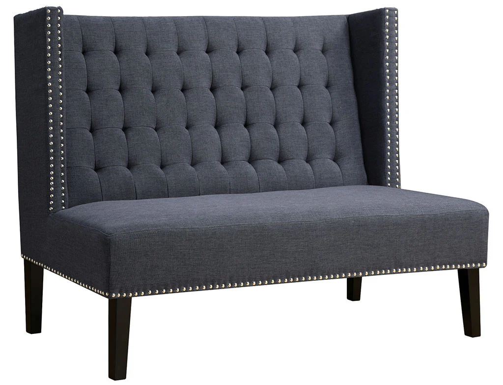 Halford Gray Linen Banquette Bench - Image 2