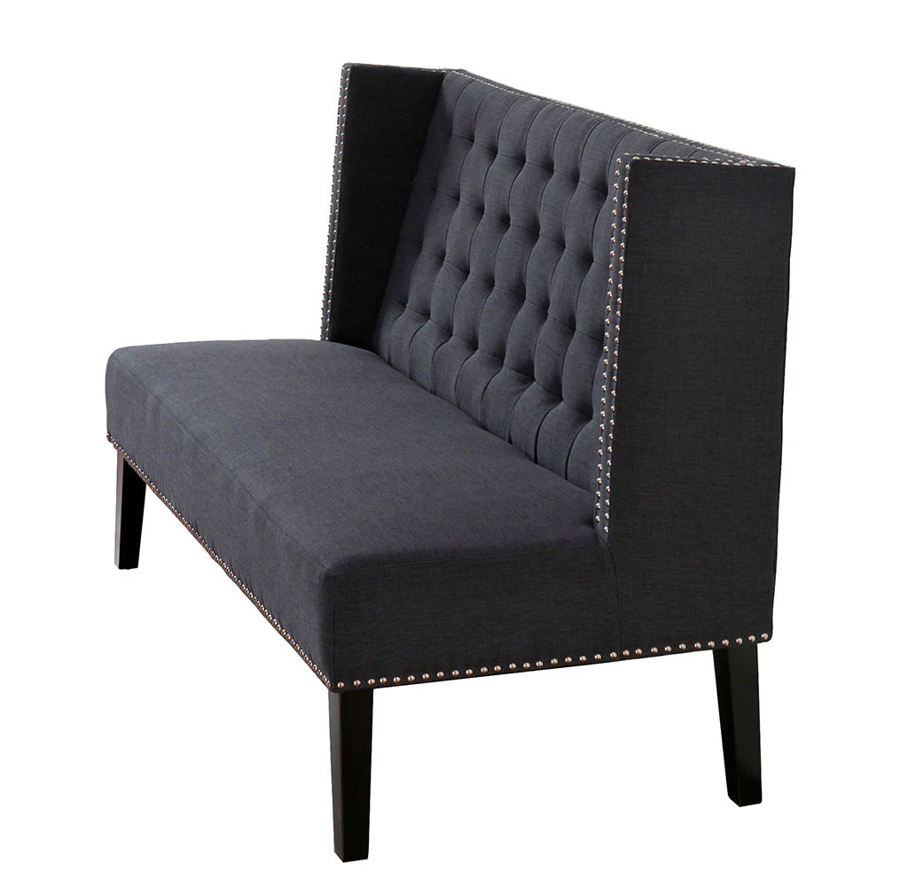 Halford Gray Linen Banquette Bench - Image 4
