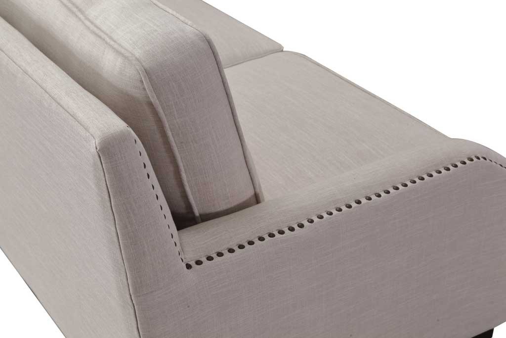 Halluin Beige Linen Loveseat - Image 3
