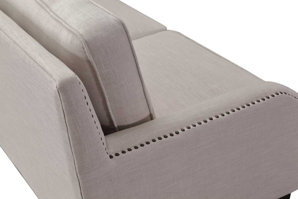 Halluin Beige Linen Sofa - Image 3