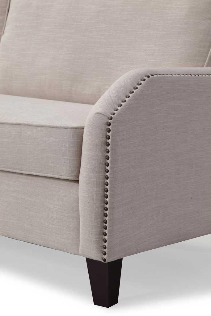 Halluin Beige Linen Sofa - Image 4