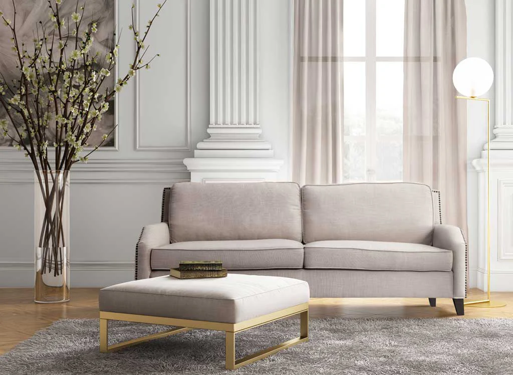 Halluin Beige Linen Sofa - Image 7