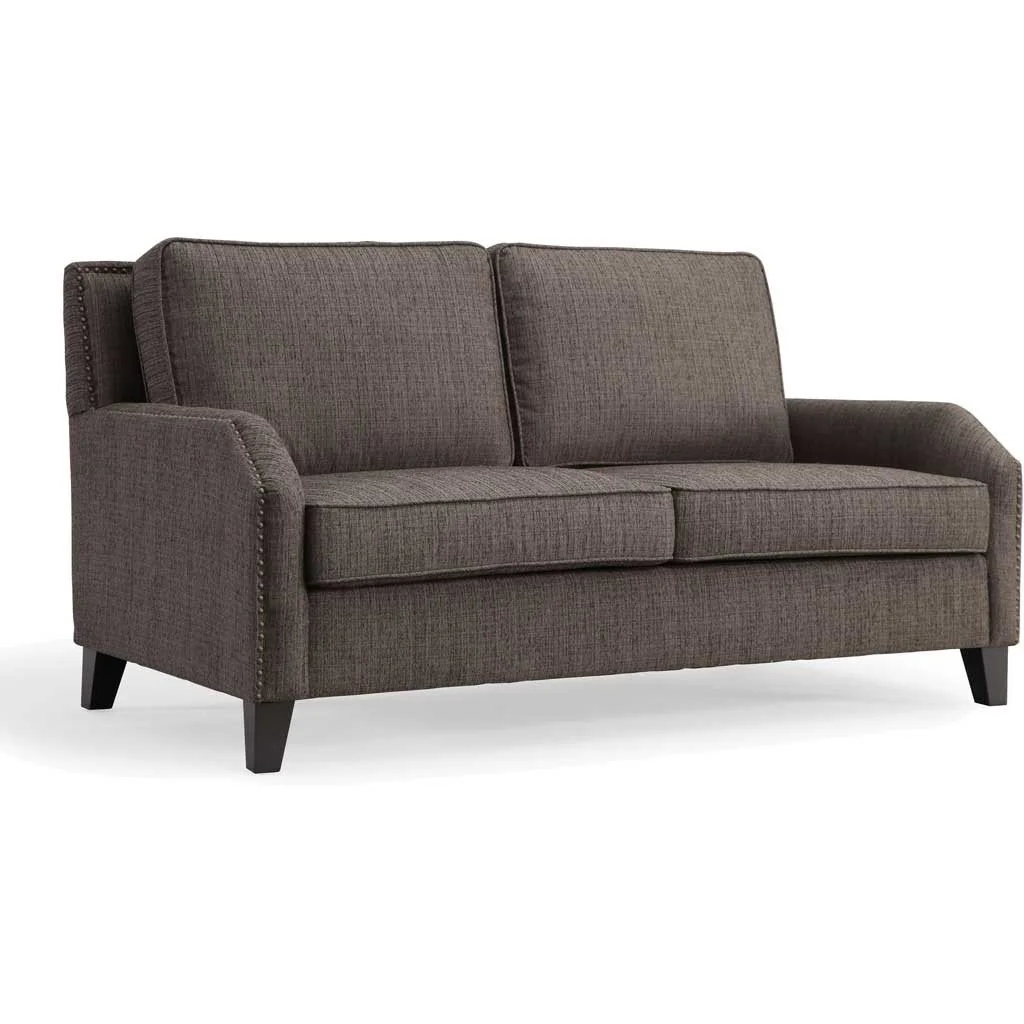 Halluin Gray Linen Loveseat - Image 2